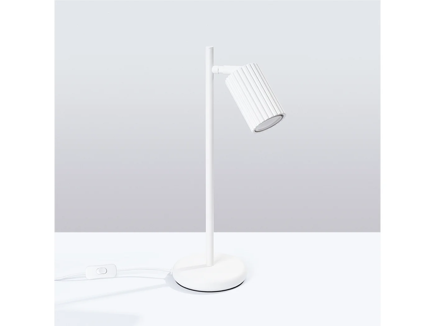 Lampe de bureau Gloow minimaliste en aluminium - 1 sources lumineuses 4000K - L.14,5 x H.43 cm - blanc