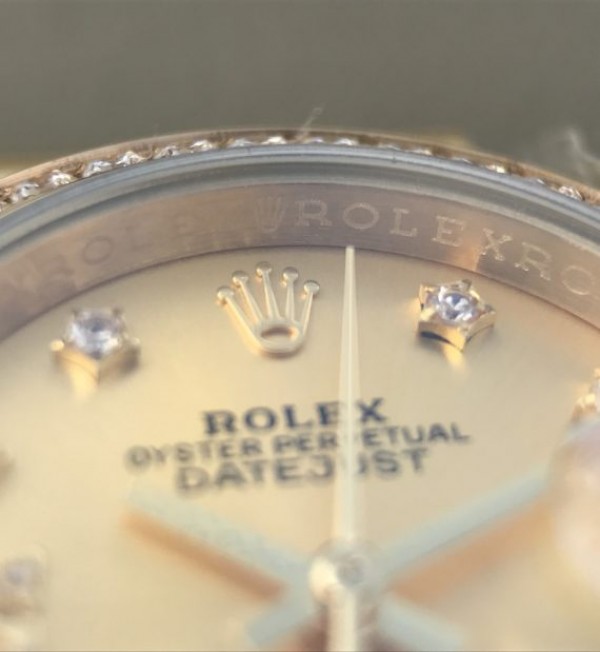 Replica Rolex DateJust 31mm Diamonds Bezel/Markers RG Gold Dial Bracelet A2235 - Elite Watch Atelier