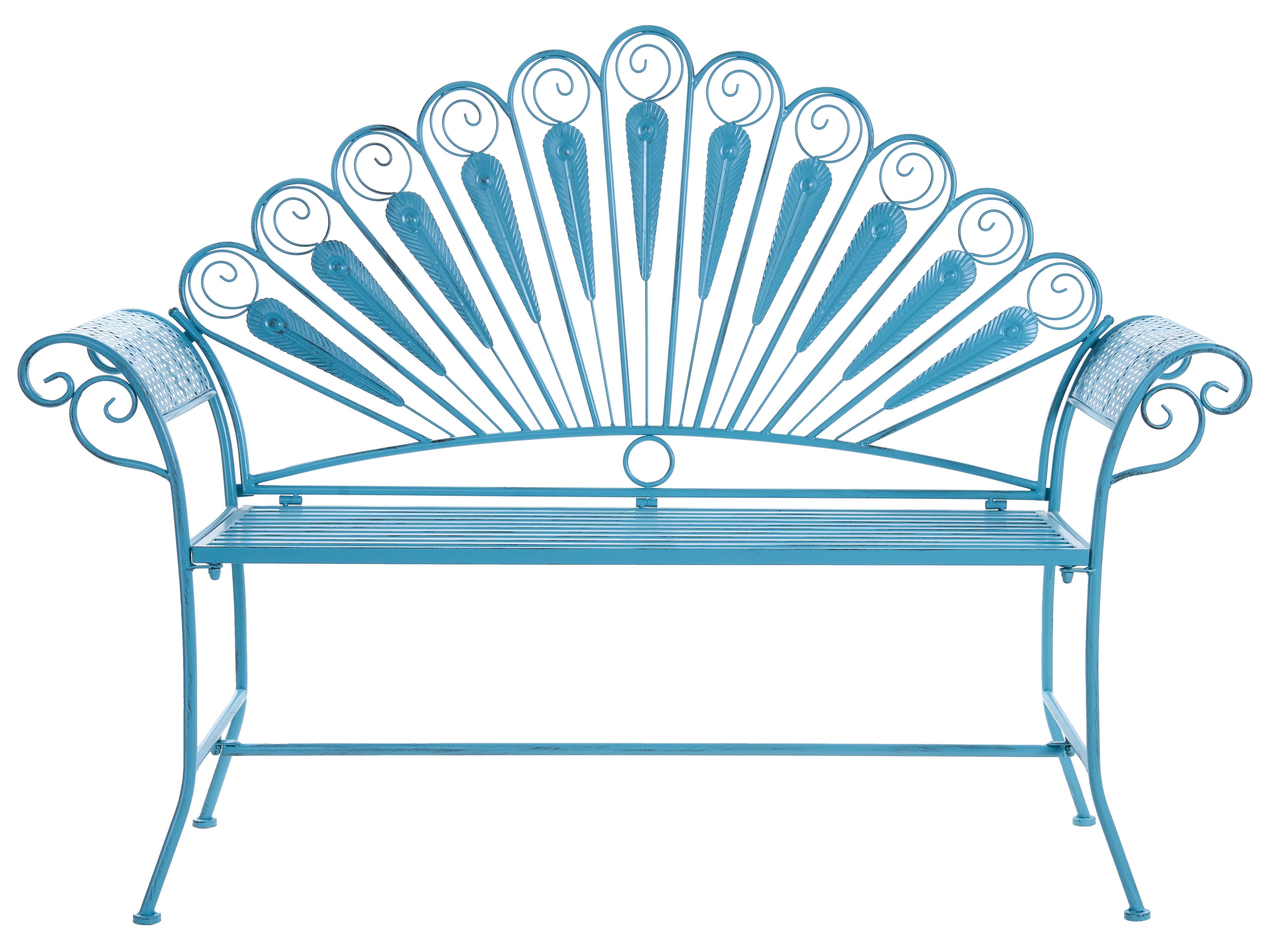 Garden Bench PAVIA 146 cm Metal Blue