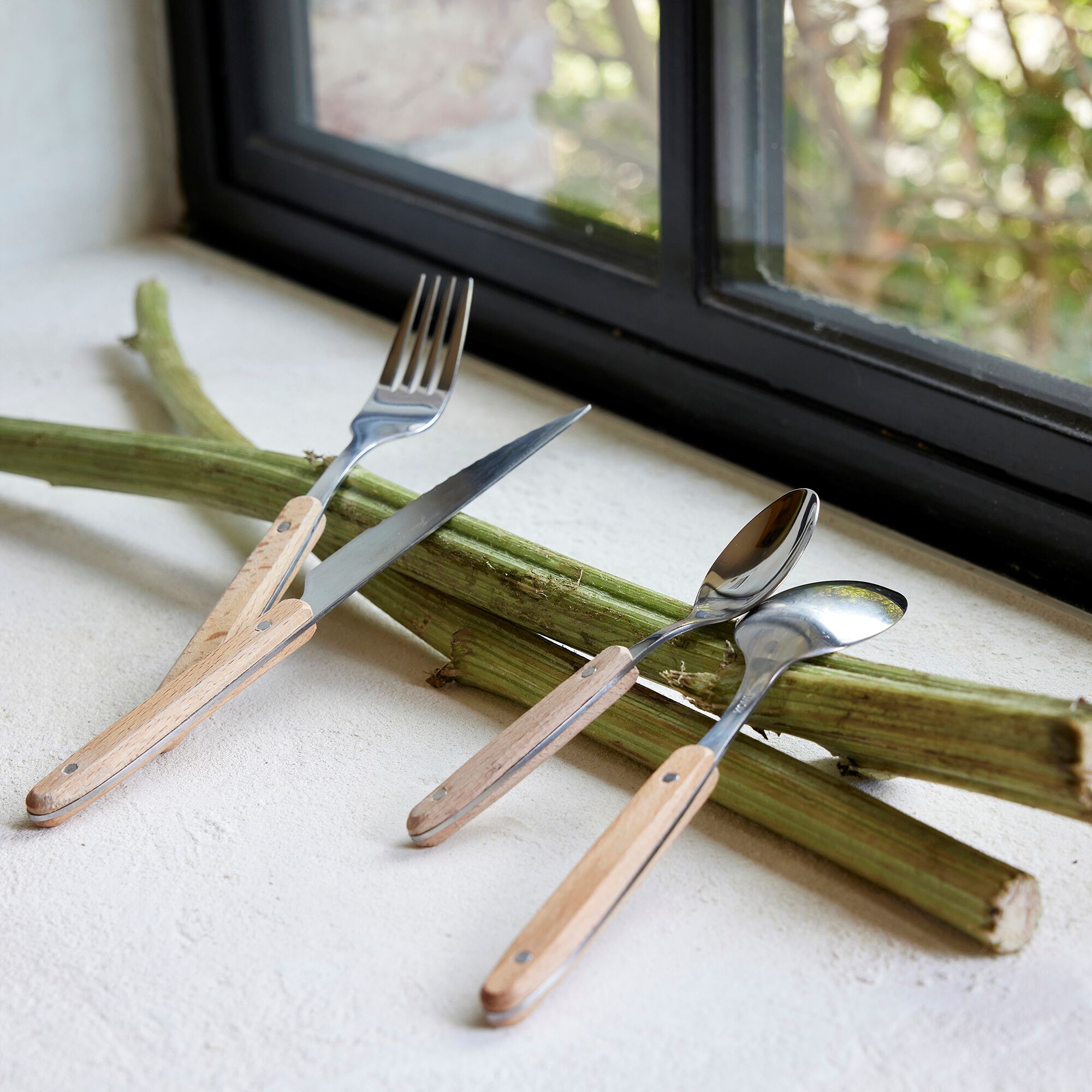ROODY - Cuillère en inox et manche en bois de hêtre - naturel