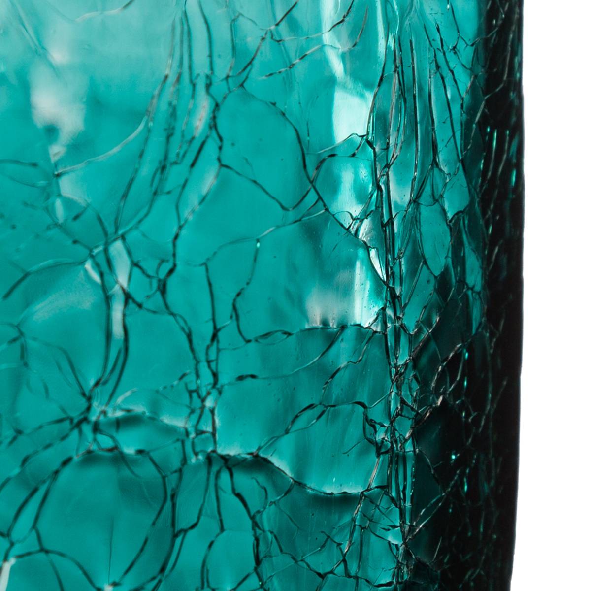 Cylinder vase, cracked glass H.20 cm