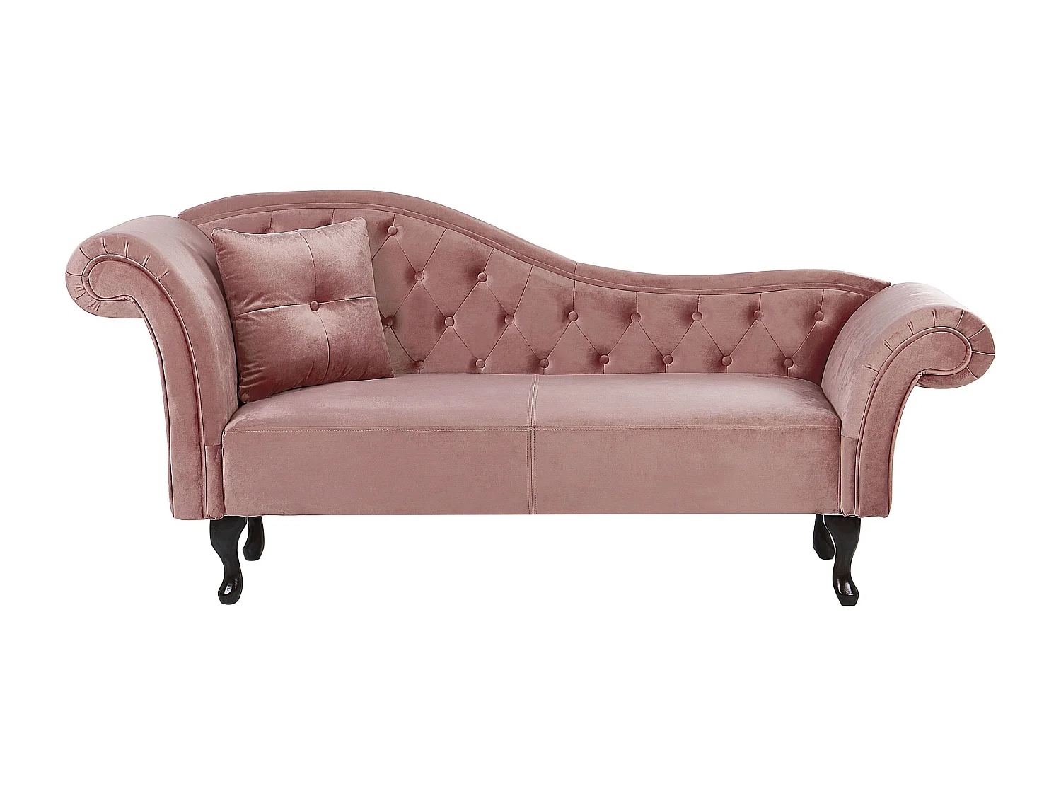 Chaise longue côté gauche LATTES Velours Rose