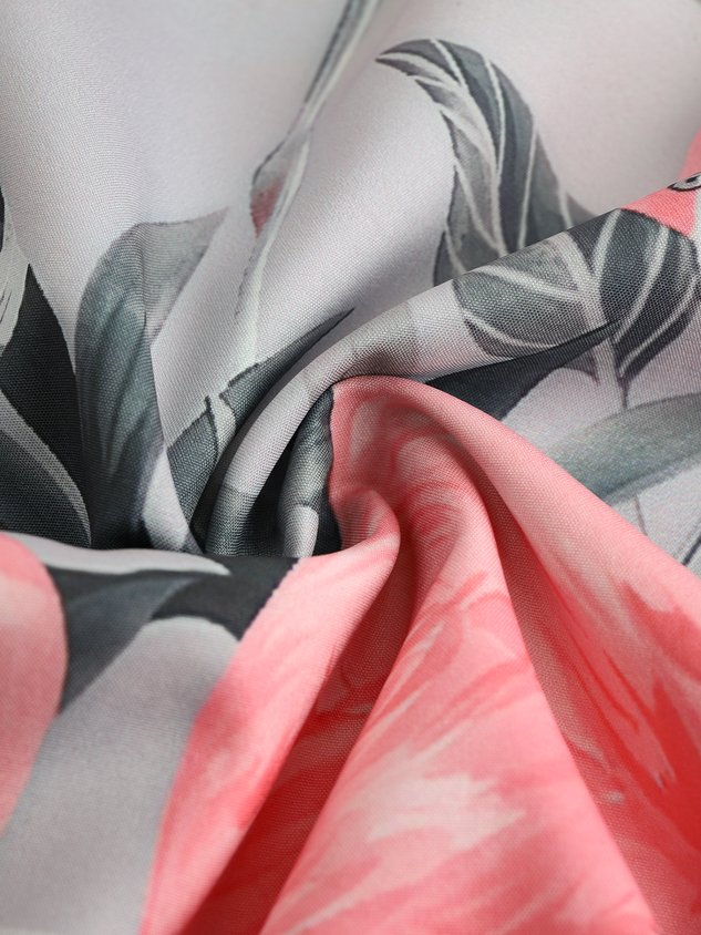 Men's Printed Casual Breathable Flamigo Short Sleeve Hawaiian Shirt