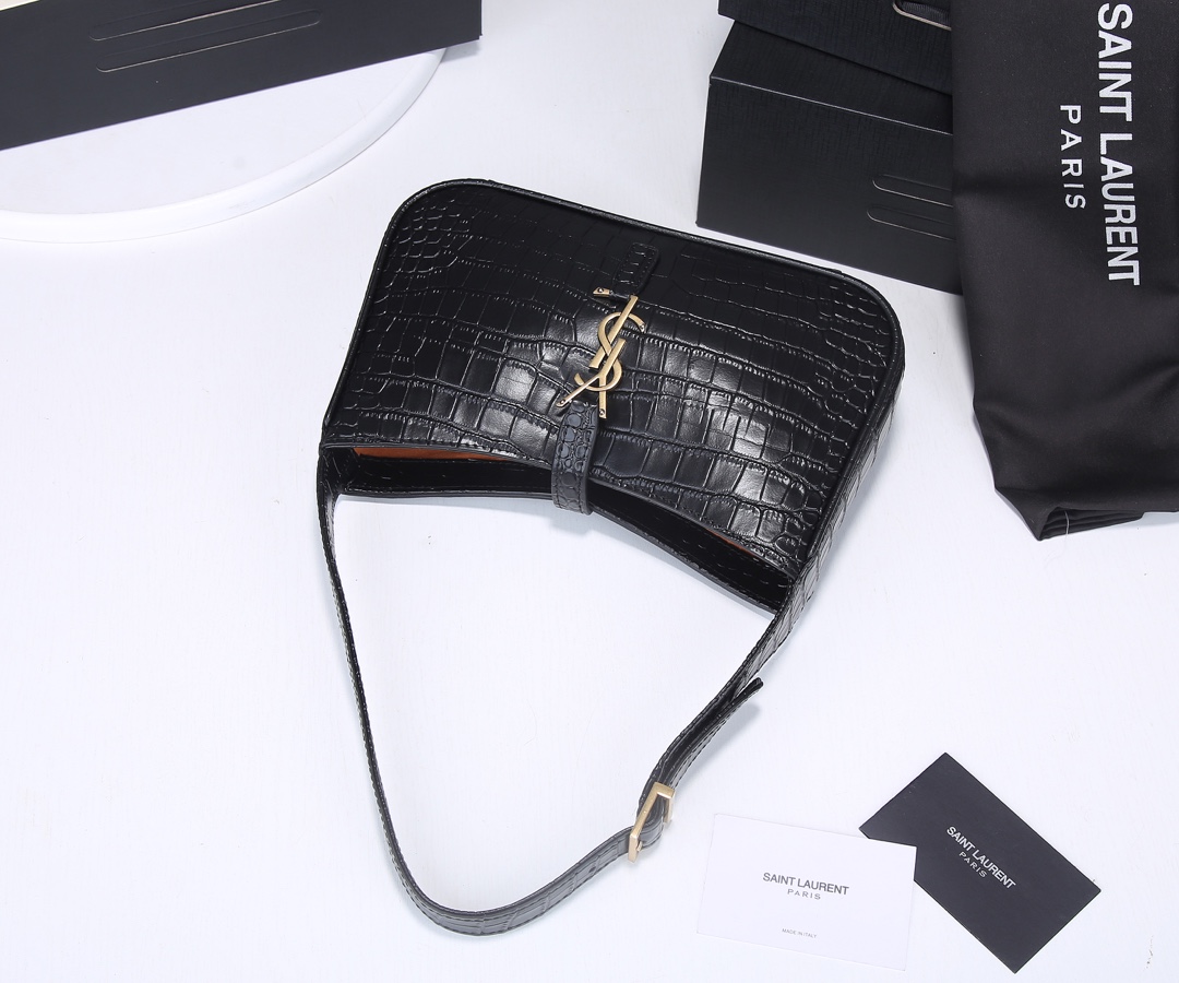 Replica Ysl Le 5 A 7 Hobo Bag In Crocodile-Embossed Leather 20241:1High-quality replica