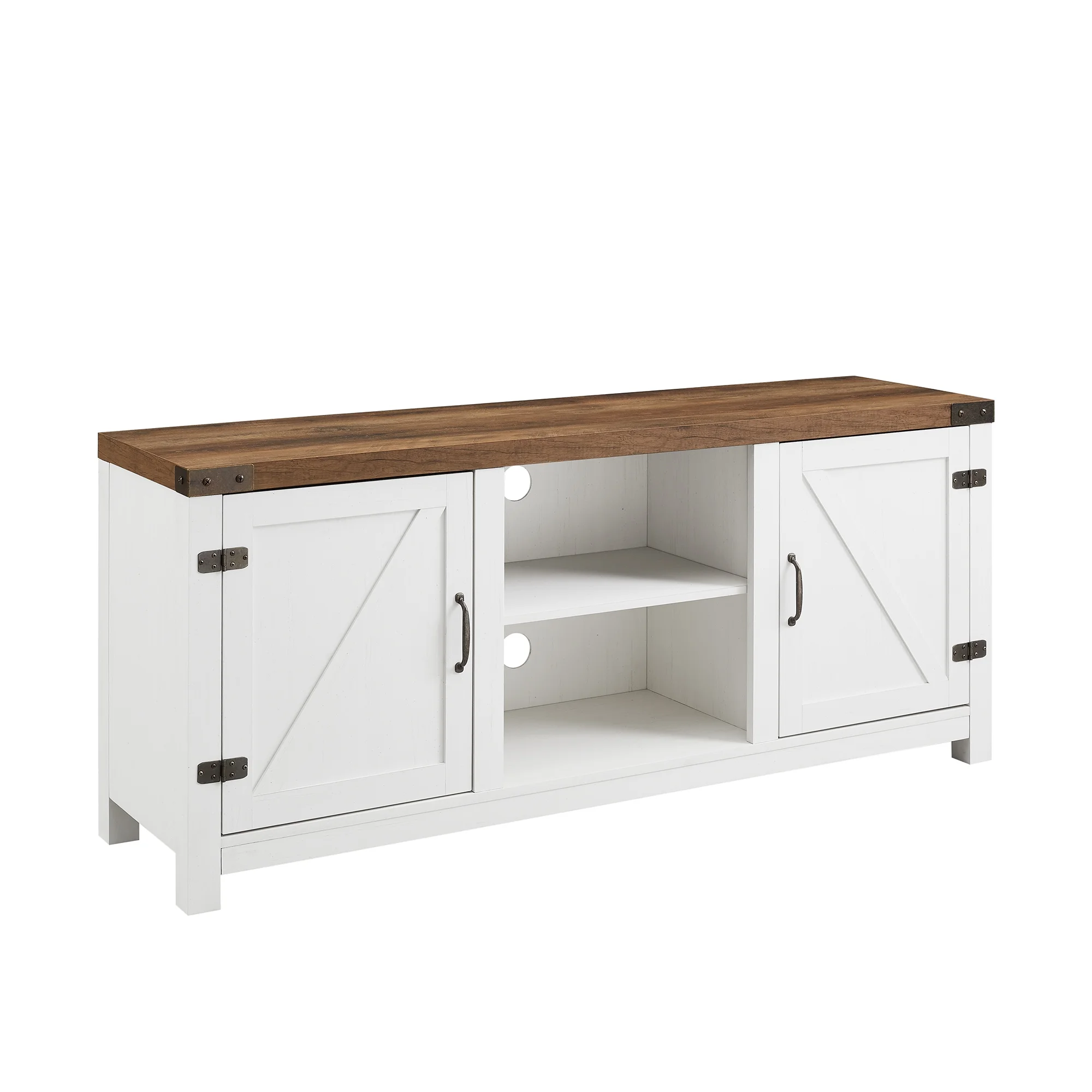 Walker Edison Modern Farmhouse Barn Door TV Stand for TVs up to 65", Grey Wash - Image 112