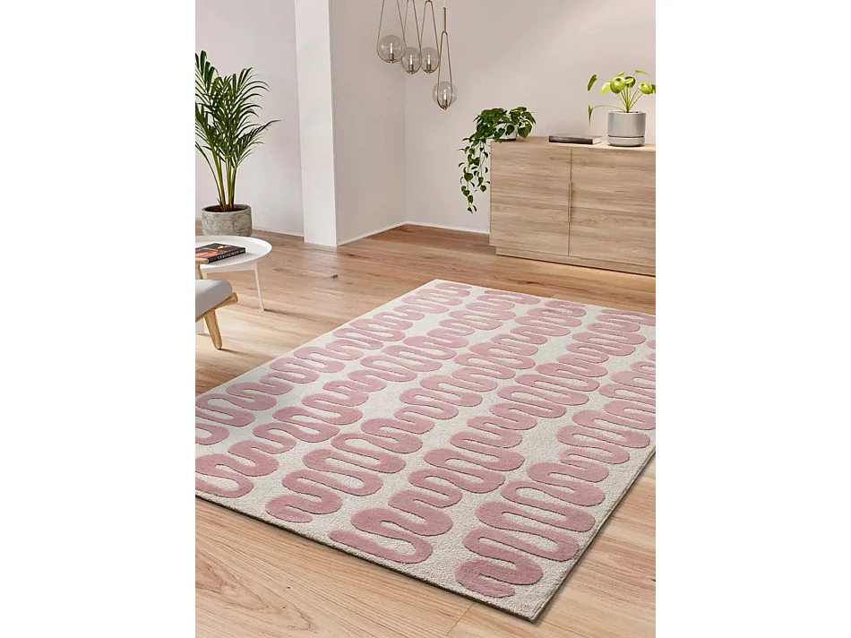 Tapis intérieur - moderne - rose - 160 x 230 cm - FLASHY
