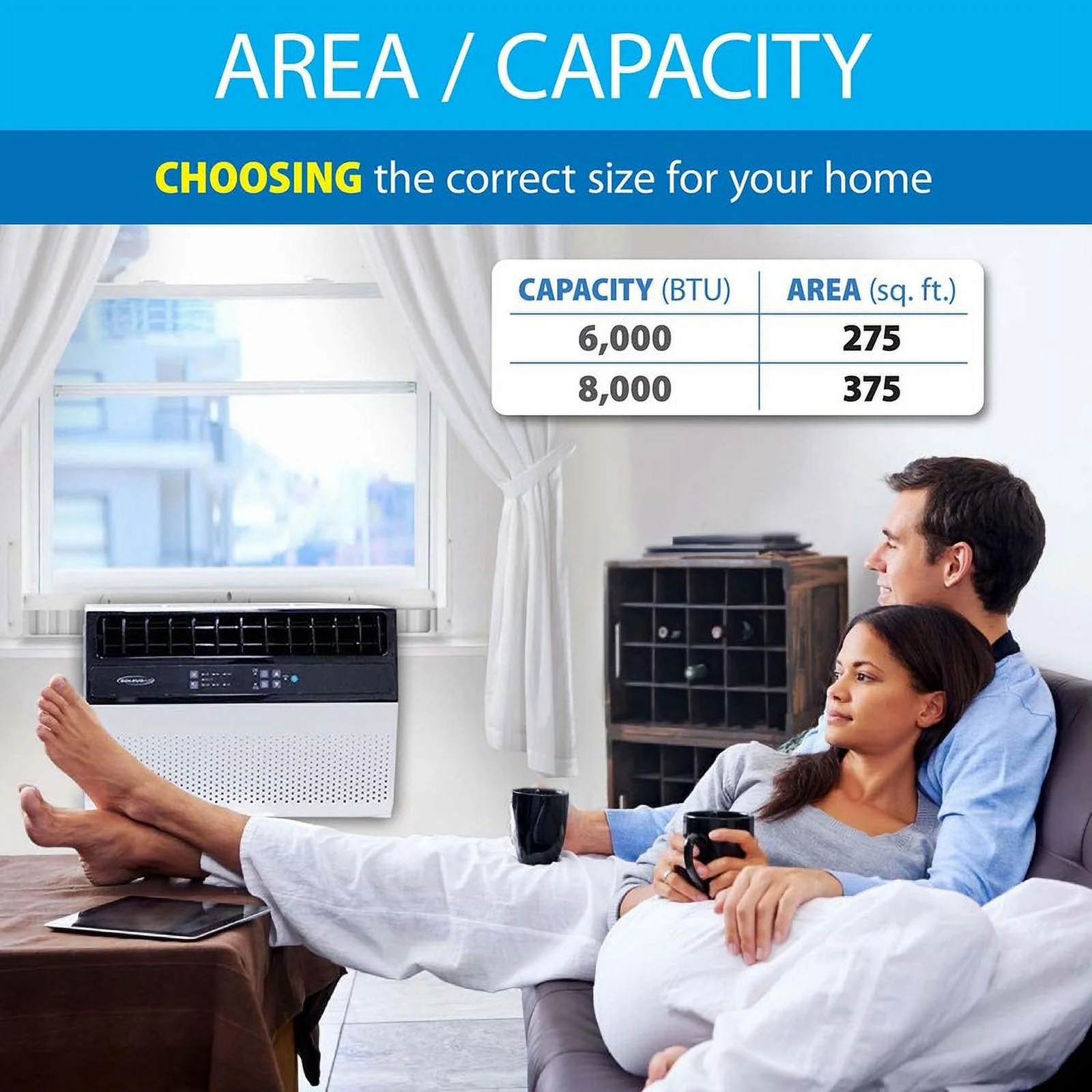 Restored Soleus Air 8,000 BTU Saddle Window Air Conditioner with Wi-Fi (Refurbished) - Image 2