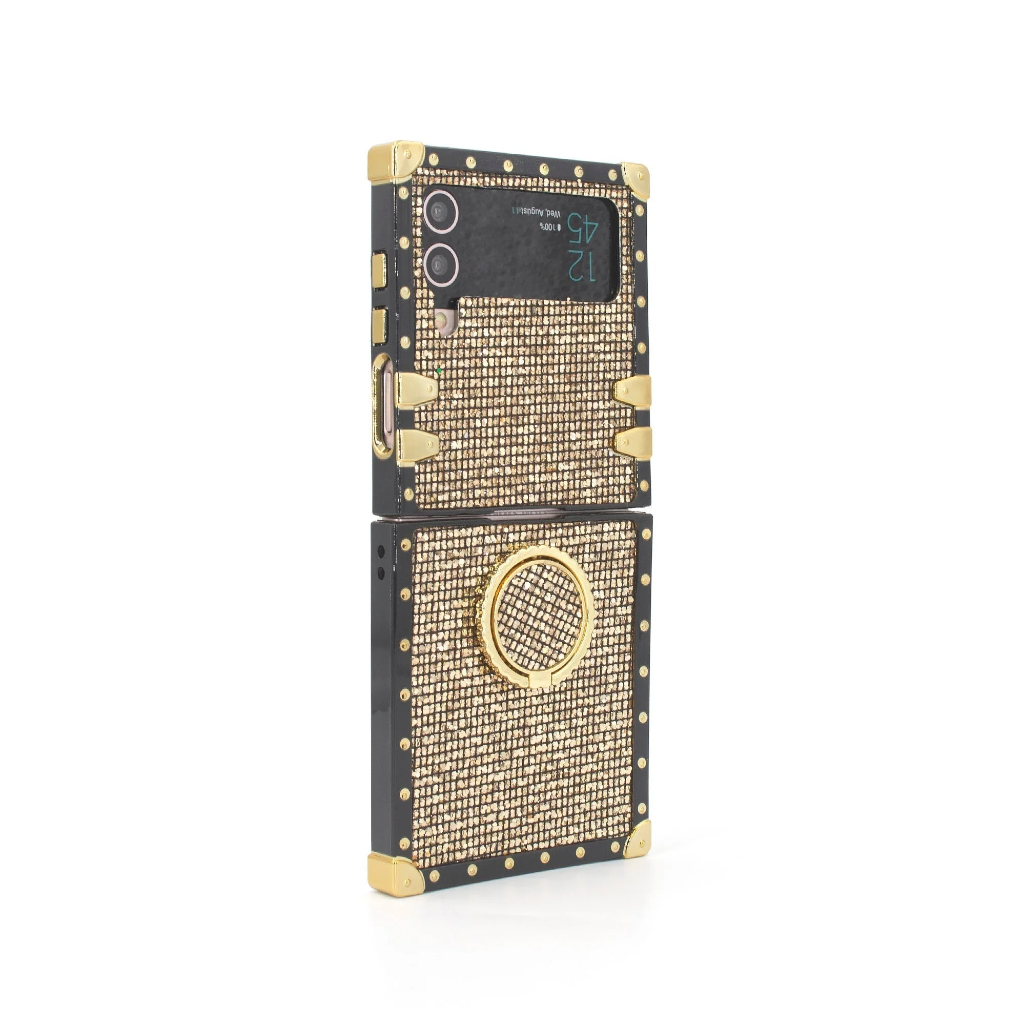 Samsung Galaxy Z Flip6/5/4/3 5G Square Case Pyrite Ring - Wholesale & Influencer