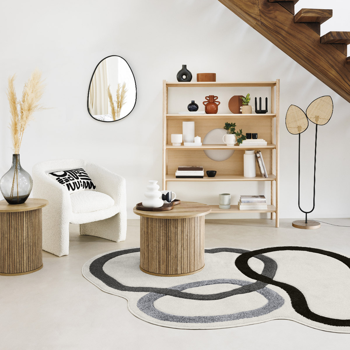 Mirror"Rosalia" Black metal, 55x75 cm