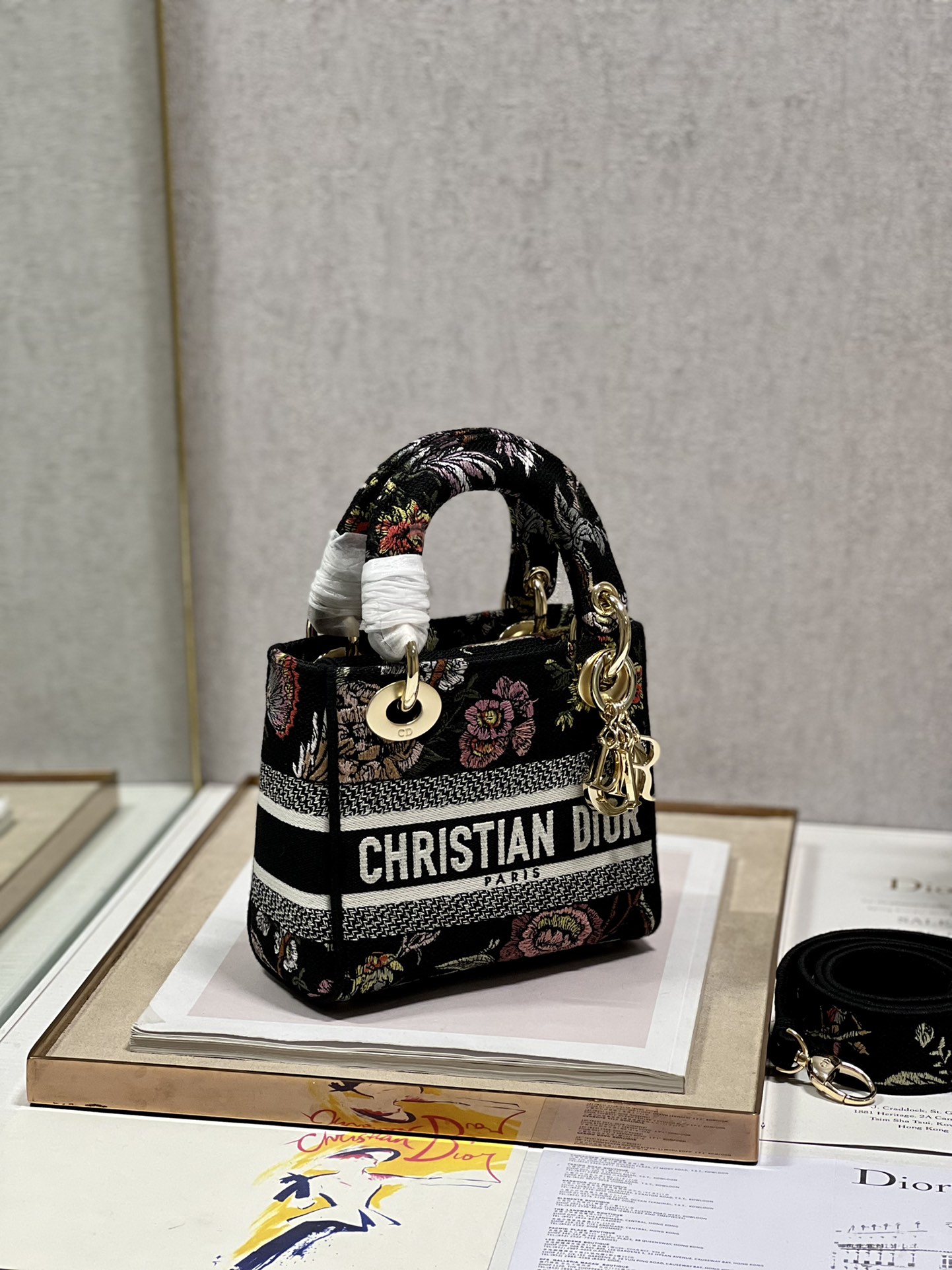Mini Lady D-Lite Bag White/Black For Women 6.5in/17cm1:1High-quality replica