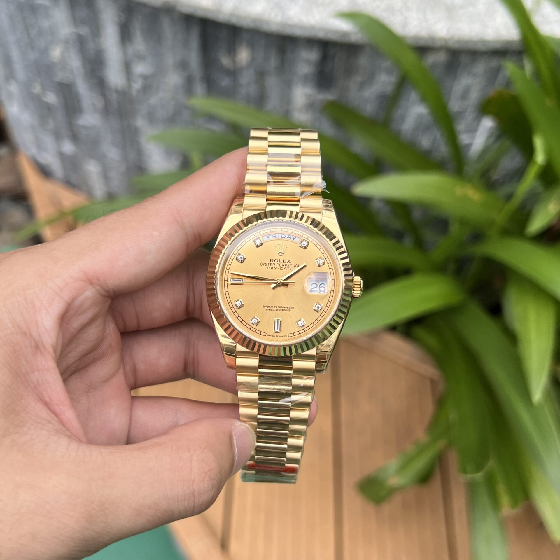 Rolex Day-Date Replica 1:1 Watch Champagne Dial Jubilee Strap 40mm - Elite Watch Atelier