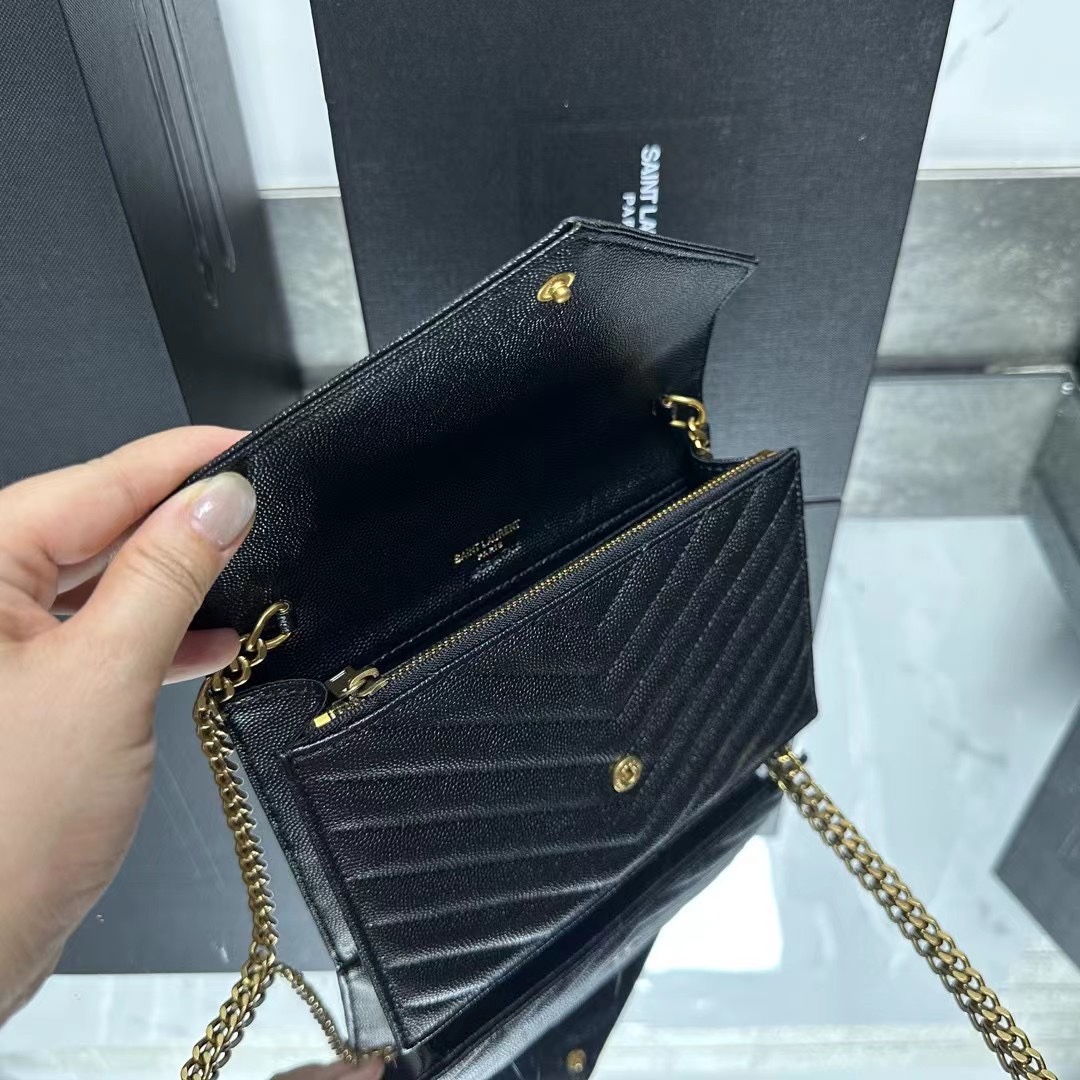 YSL Chain Shoulder Bag - Black Leather & Gold Hardware1:1High-quality replica