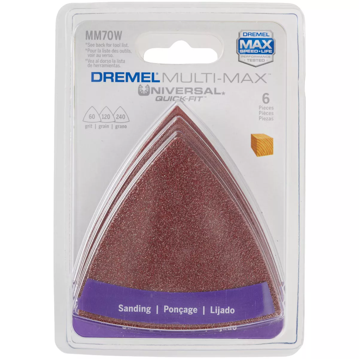 Dremel Multi Max Bare Wood 260/120/240-Grit Sandpaper Assortment (6-Pack)