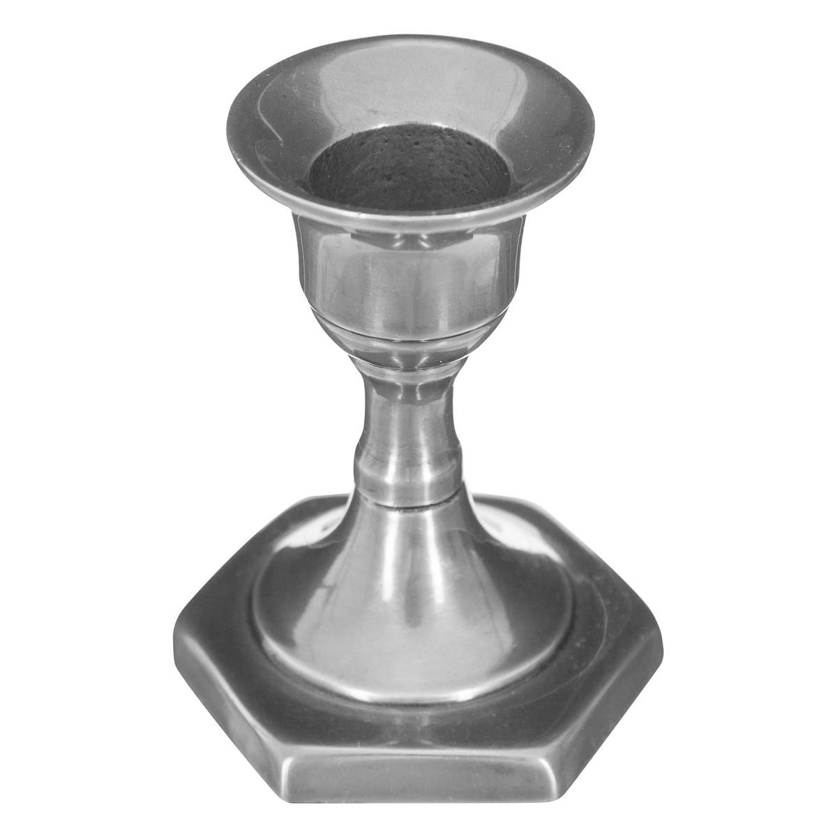 Candlestick, metal Silver, H.7.5 cm