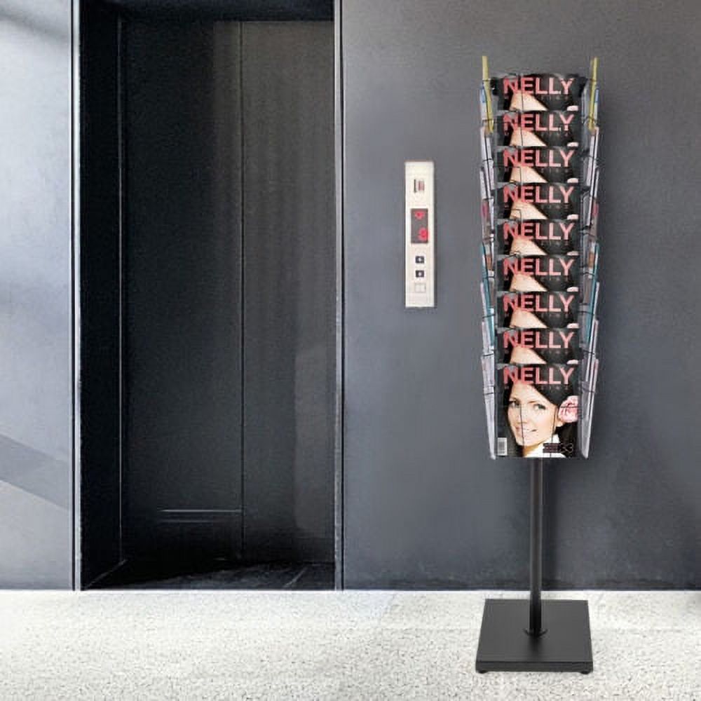 Modern Rotating Brochure Display Stand Detachable Magazine Rack With 36 Pockets