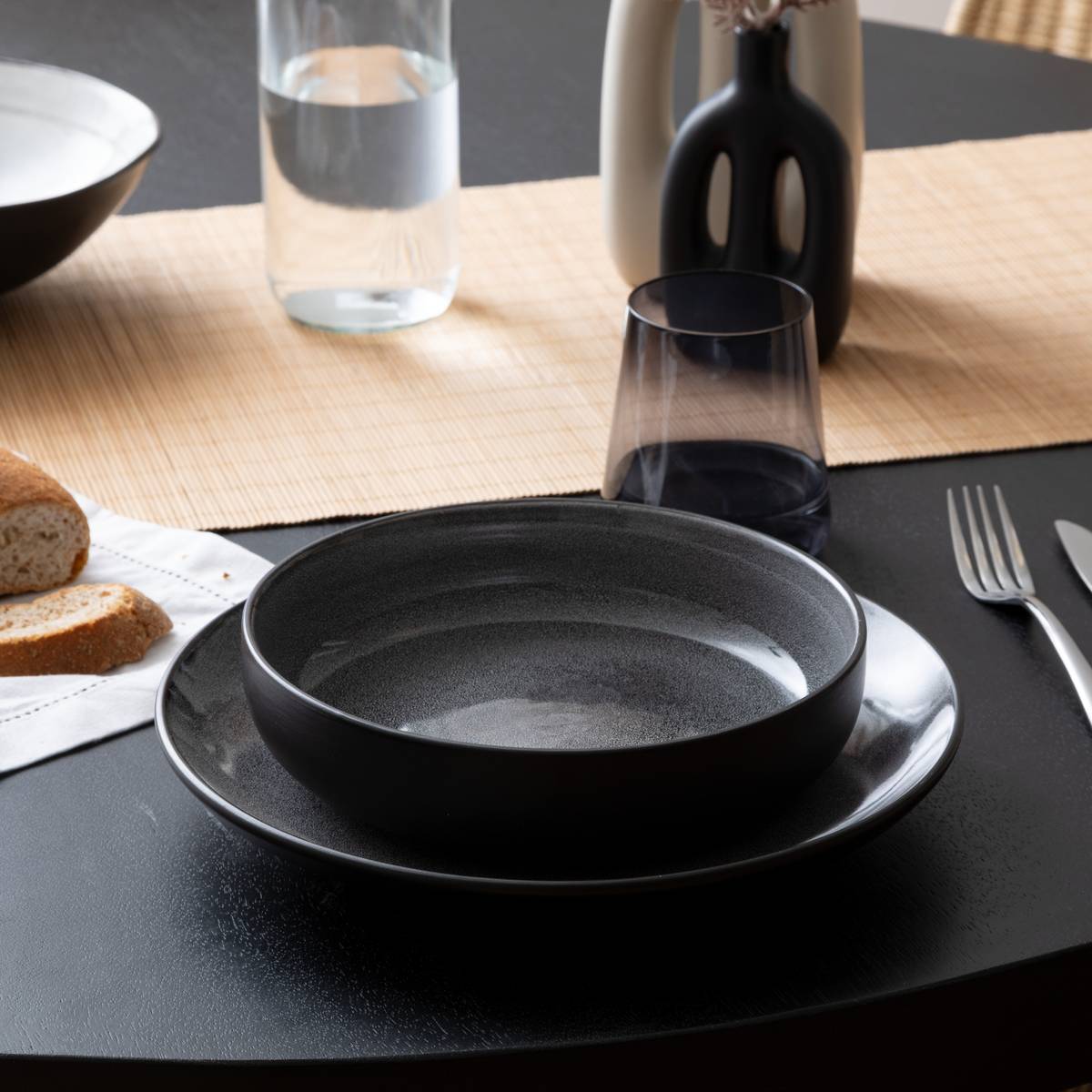 Soup plate "Diane" D.21 cm, Dark Grey