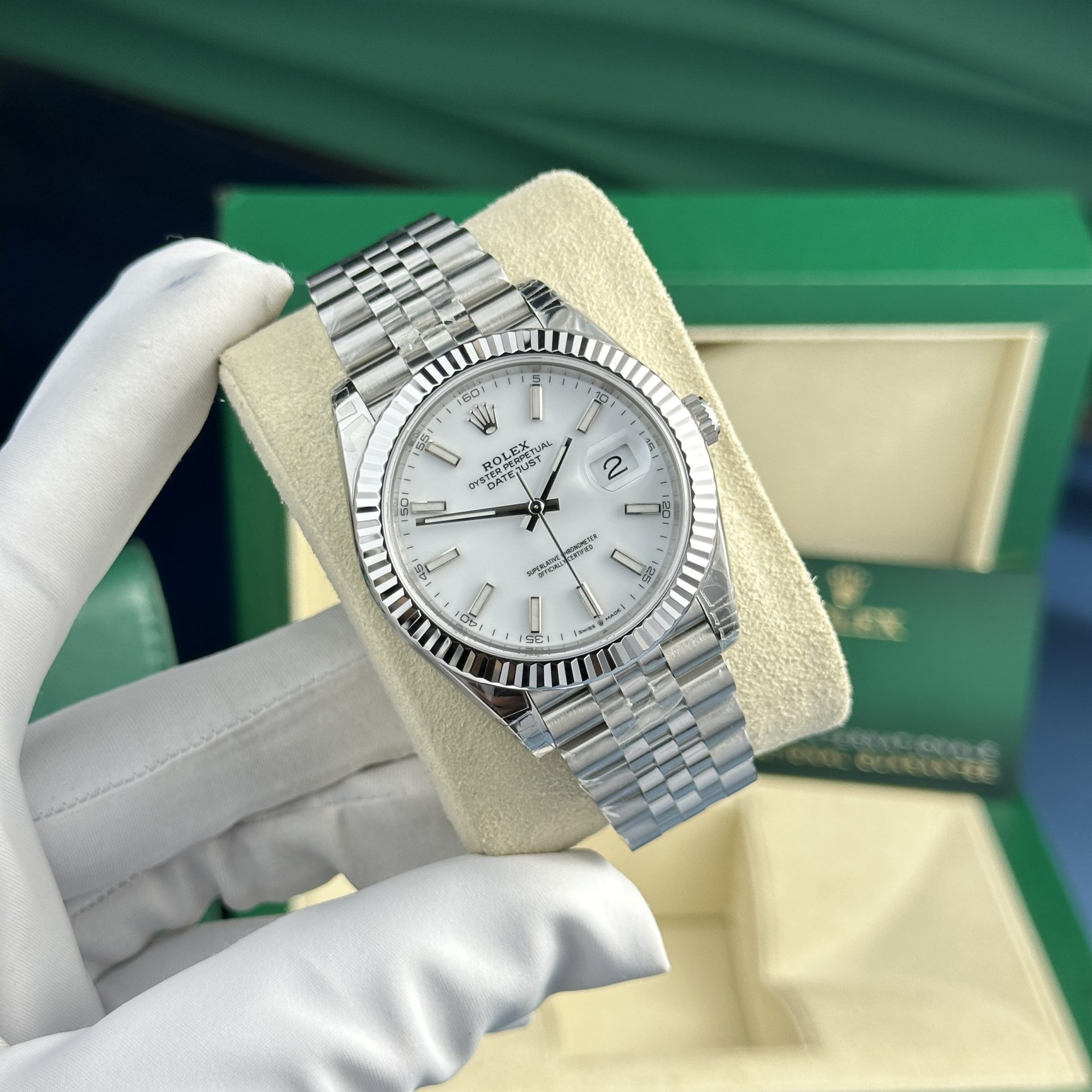 Rolex Replica Watch DateJust 126334 White Dial VS Factory 41mm - Elite Watch Atelier