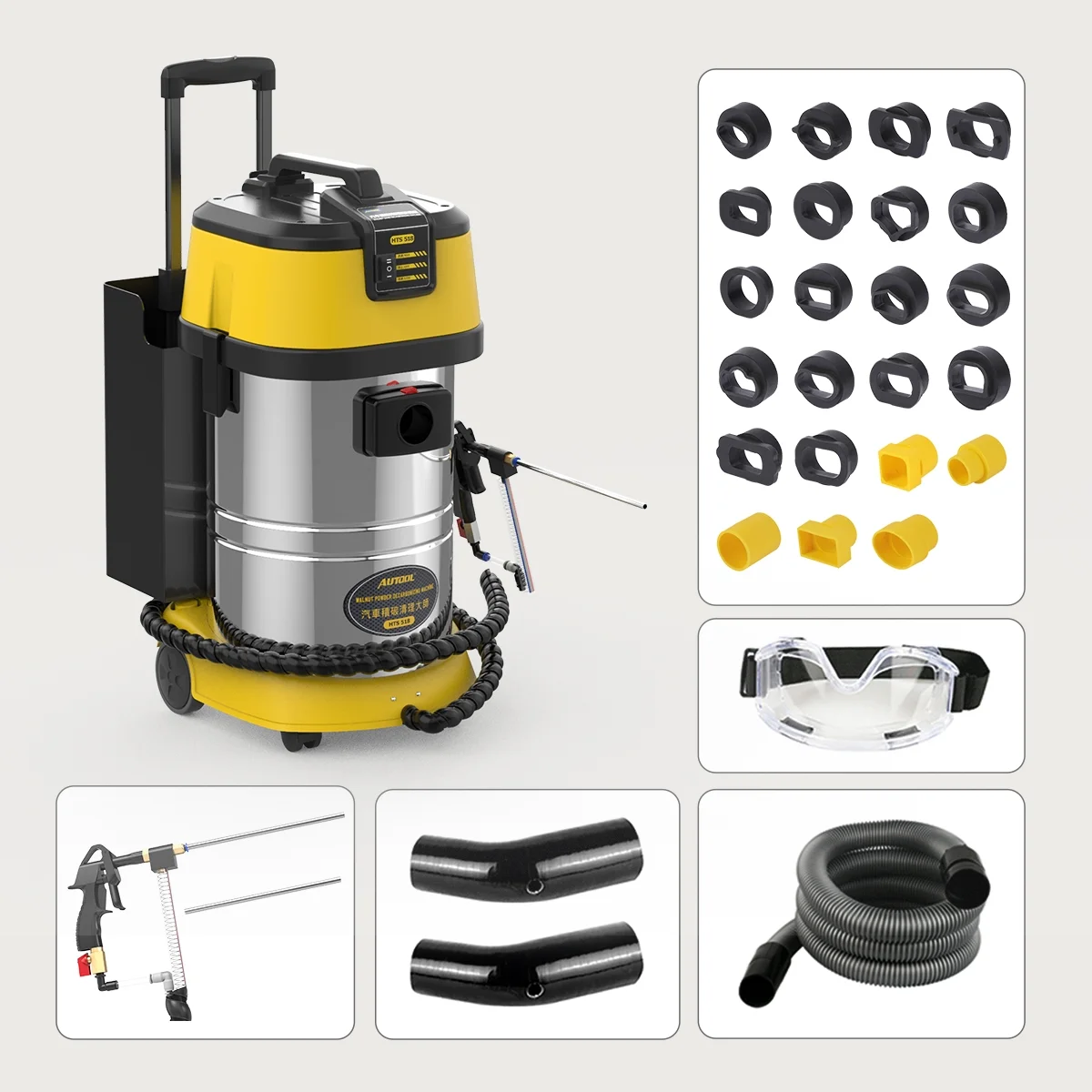 AUTOOL HTS558 Walnut Sand Carbon Deposition Clean Machine Walnut Shell Media Powder Sandblasting Machine Automotive Engine Intake Pipe Valve De-Carbon Cleaning Machine for Rust Grime Paint Removing - Image 32