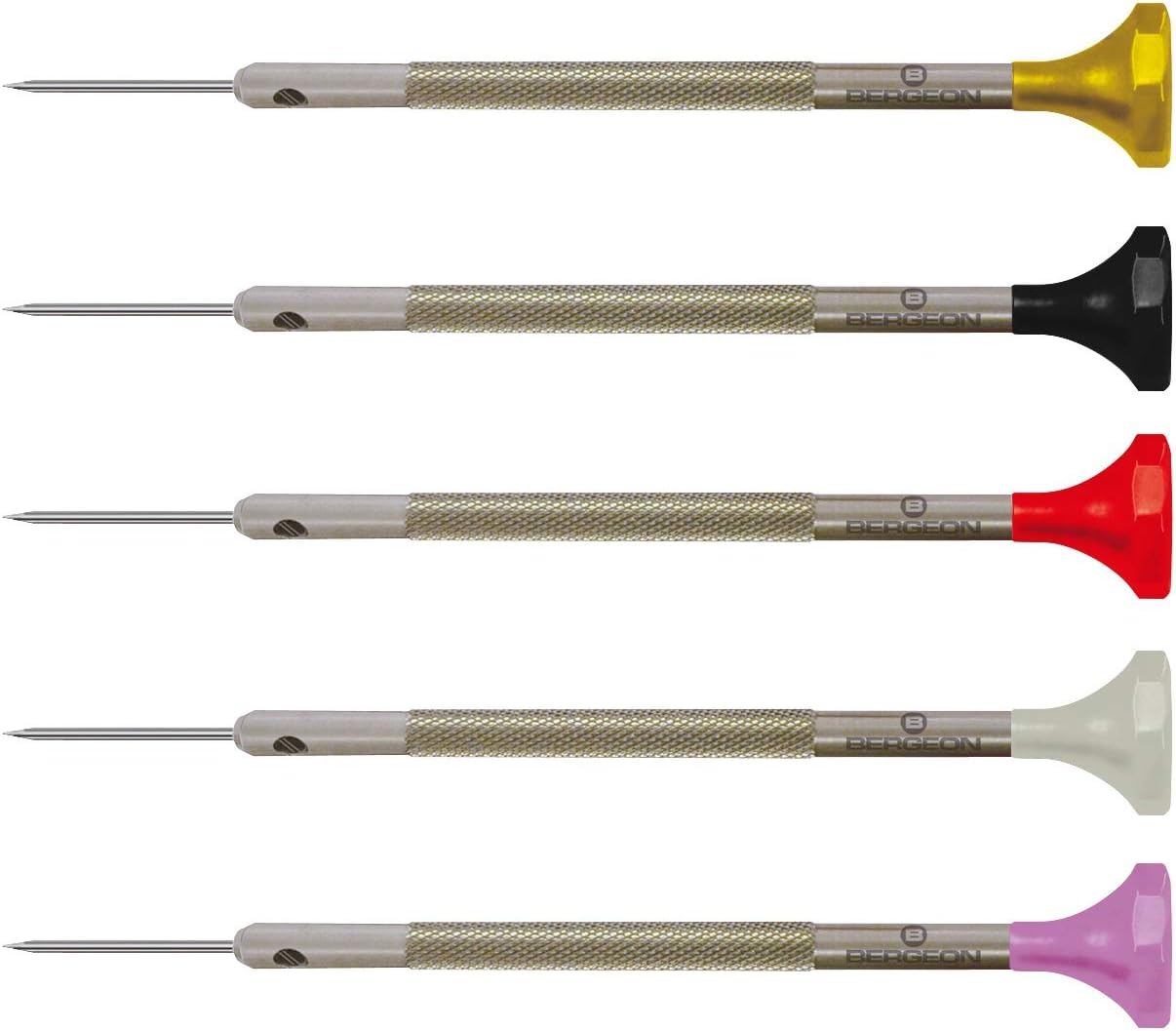 Bergeon 30081-P05 Stainless Steel Assortment of 5 Screwdrivers - Swiss Made