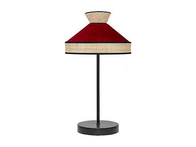 Lampe de table avec Natural FINISH / rouge Fabrizio FABRILAMP