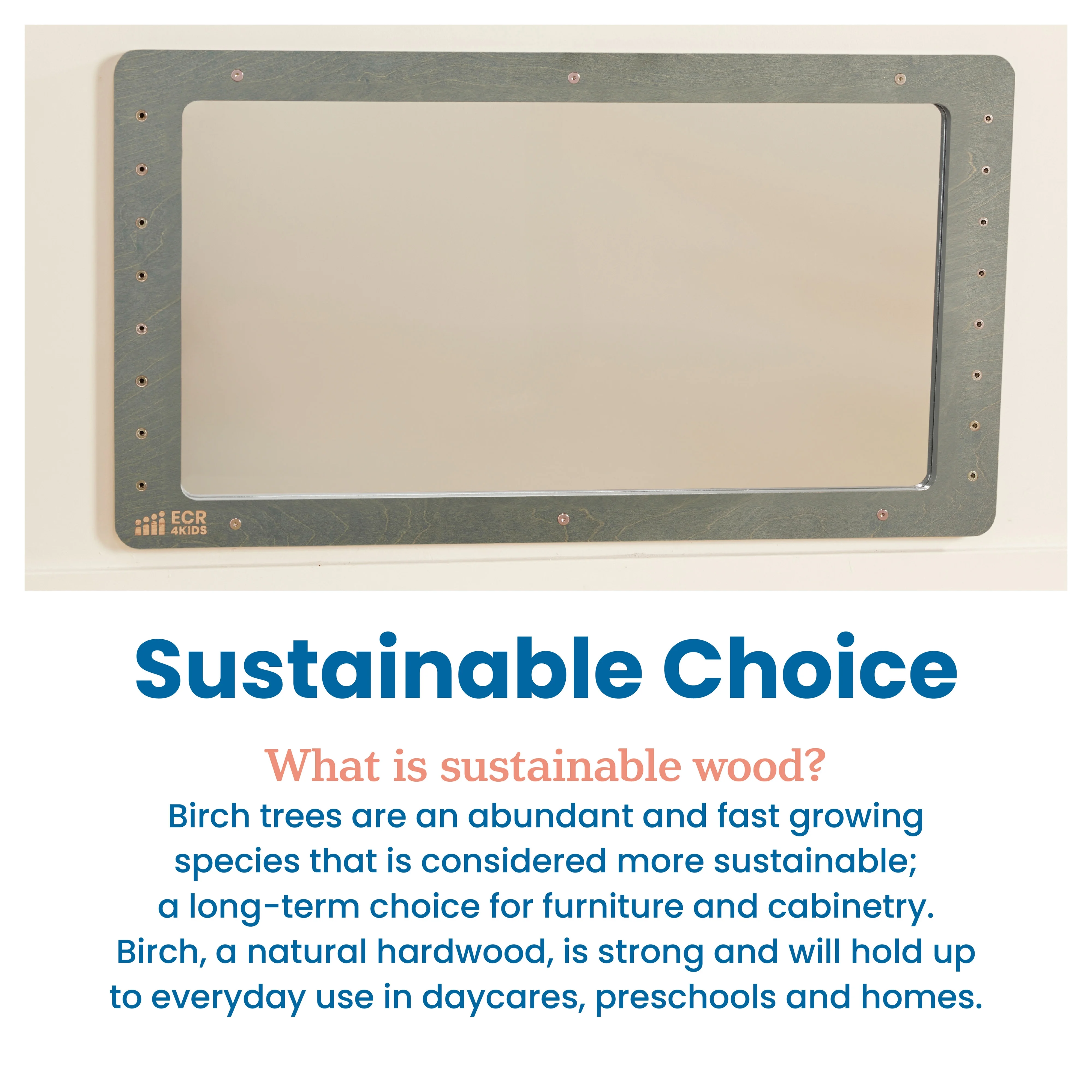ECR4Kids Wall-Mounted Coordination Mirror, Natural - Image 27