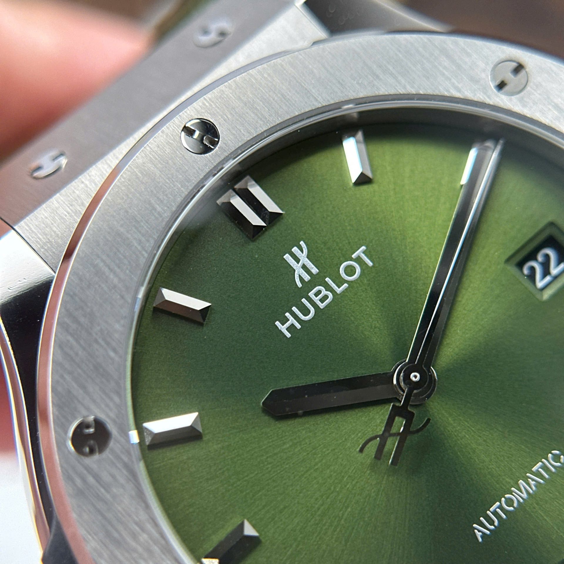 Hublot Classic Fusion Titanium Fake Watches Green Dial Weight 84 Grams Super Light JJZ Factory 42mm - Top club