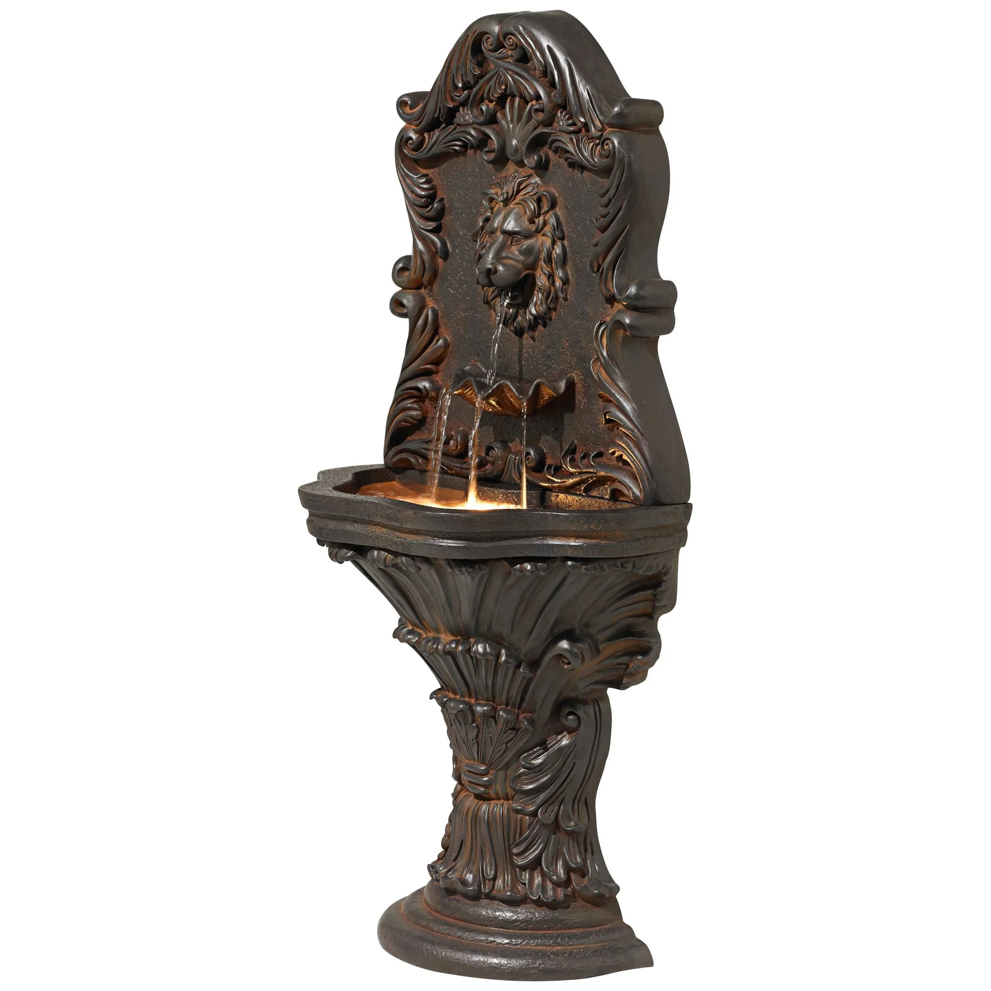 John Timberland Imperial Lion Acanthus Rustic Outdoor Floor Wall Water Fountain with LED Light 50" for Yard Garden Patio Home Deck Porch House Balcony - Image 5