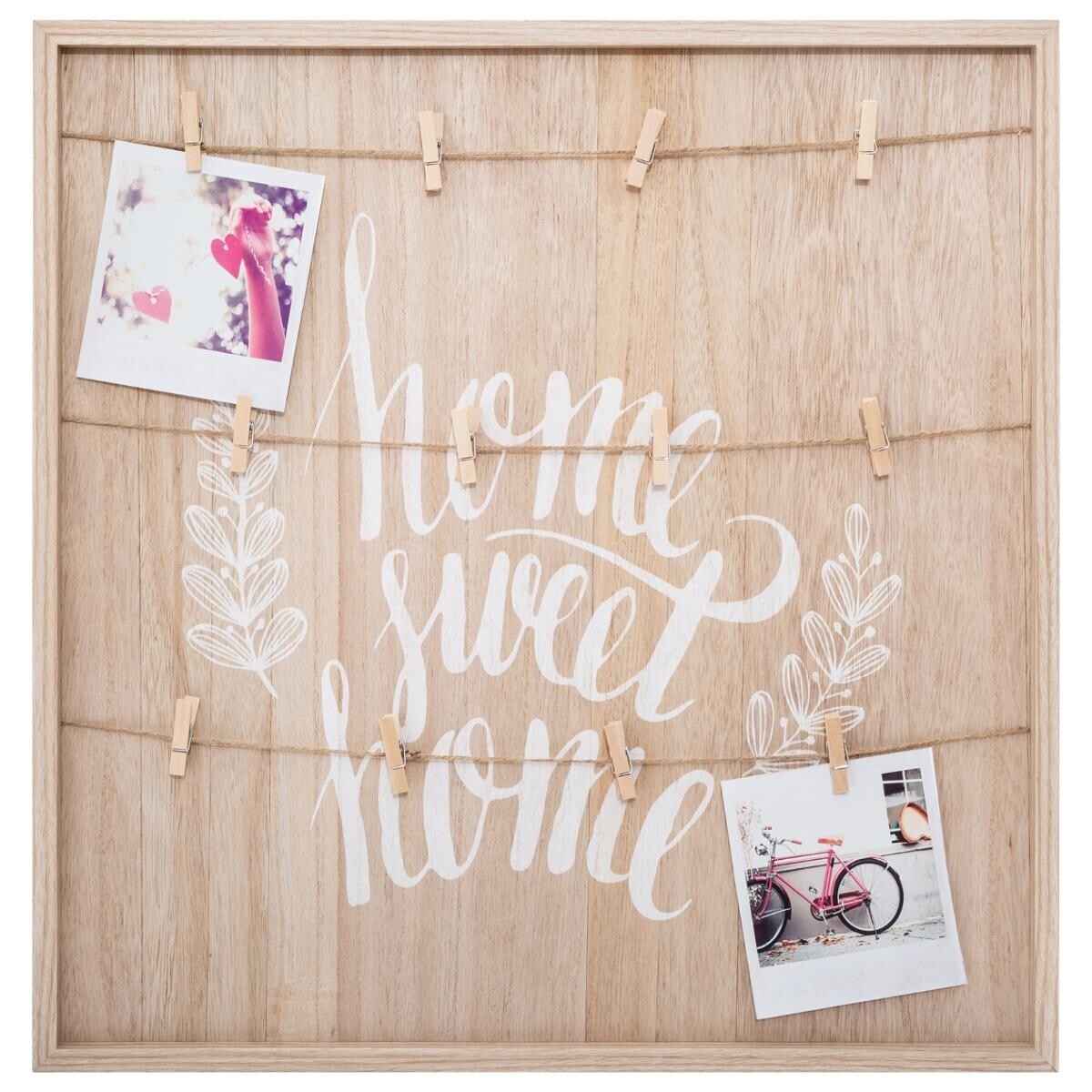 Photo holder "Telma" Wood and rope, 48x48 cm