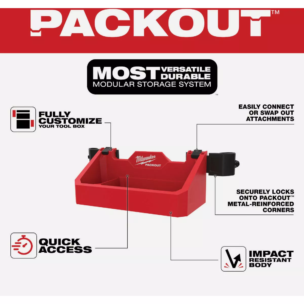 Milwaukee PACKOUT Tool Box Tray Attachment
