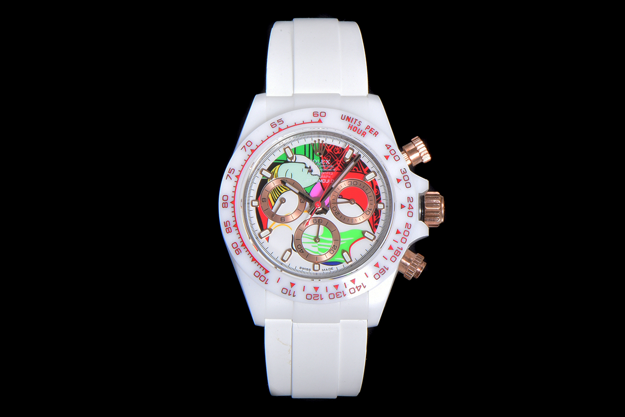 Rolex Daytona-AET x ROLEX x Picasso Crossover-Charles the Great-White(1:1 replica) - Elite Watch Atelier