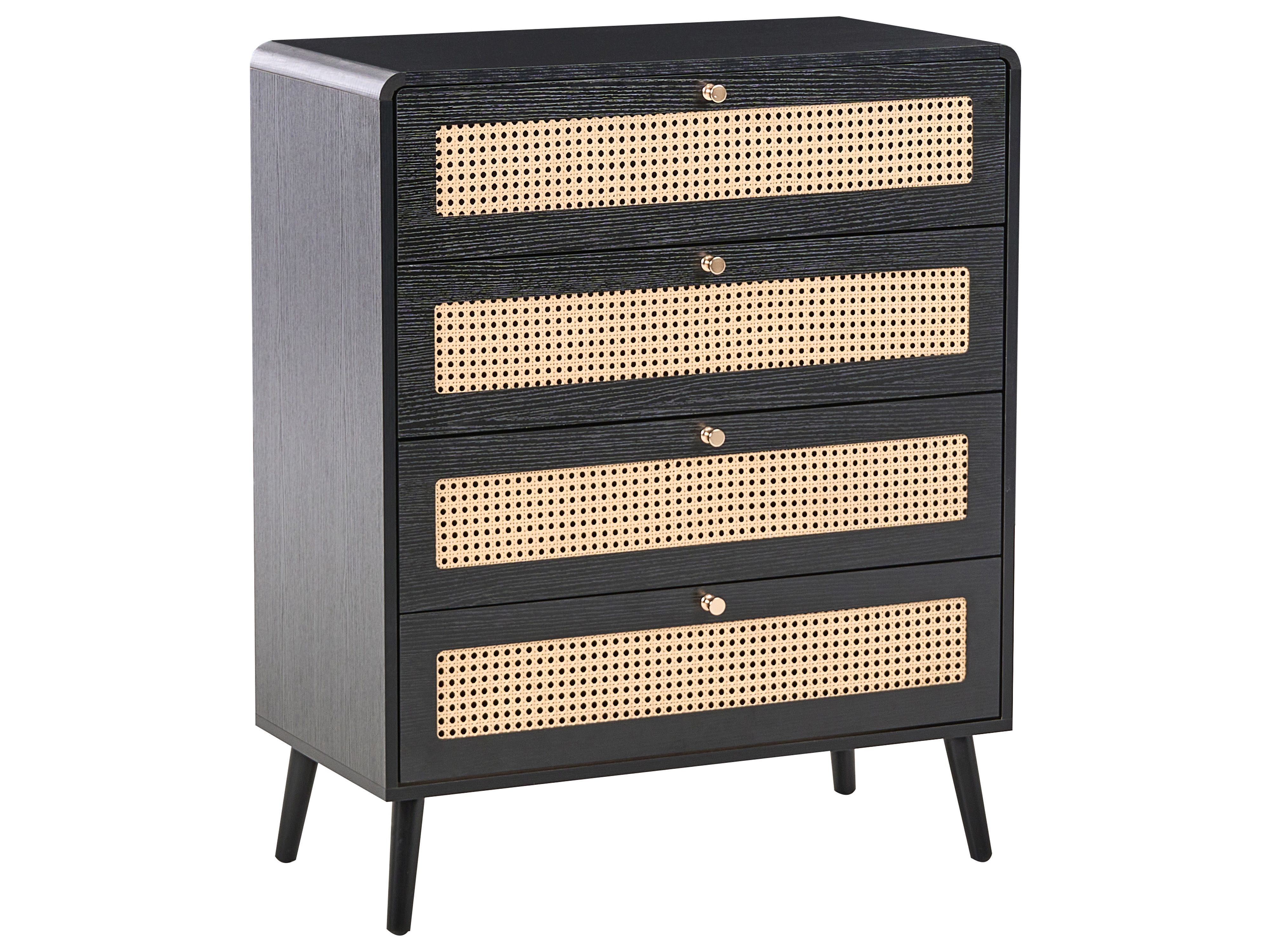 4 Drawer Chest MOURA Black