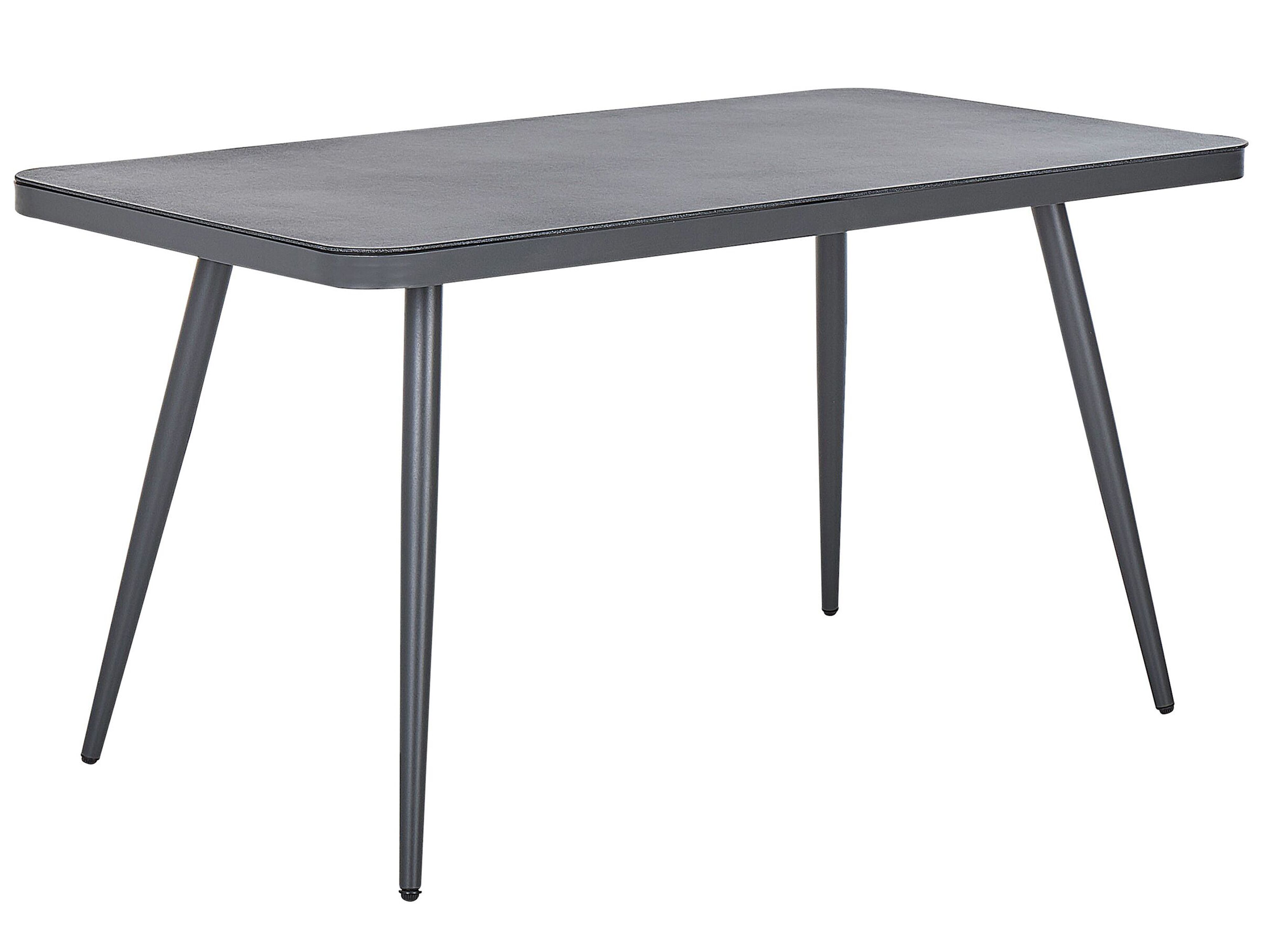Garden Dining Table LIPARI 140 cm 80 cm Glass Grey