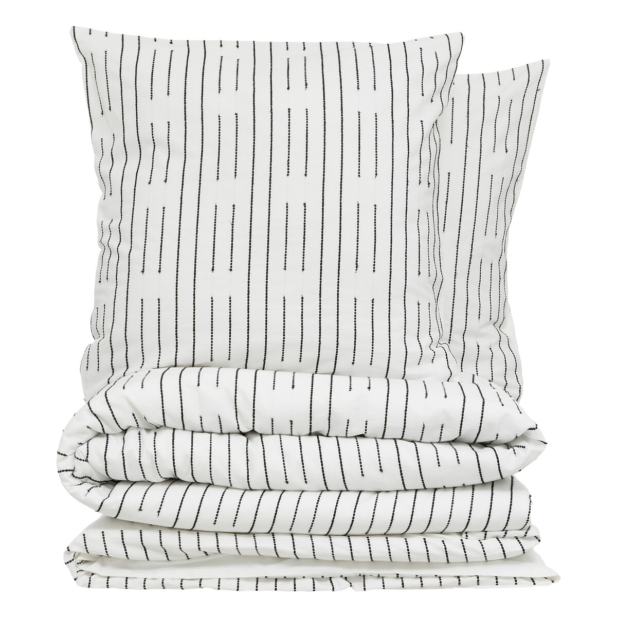 Bed linen set "Kain" Cotton, White/Black, 240x220 cm