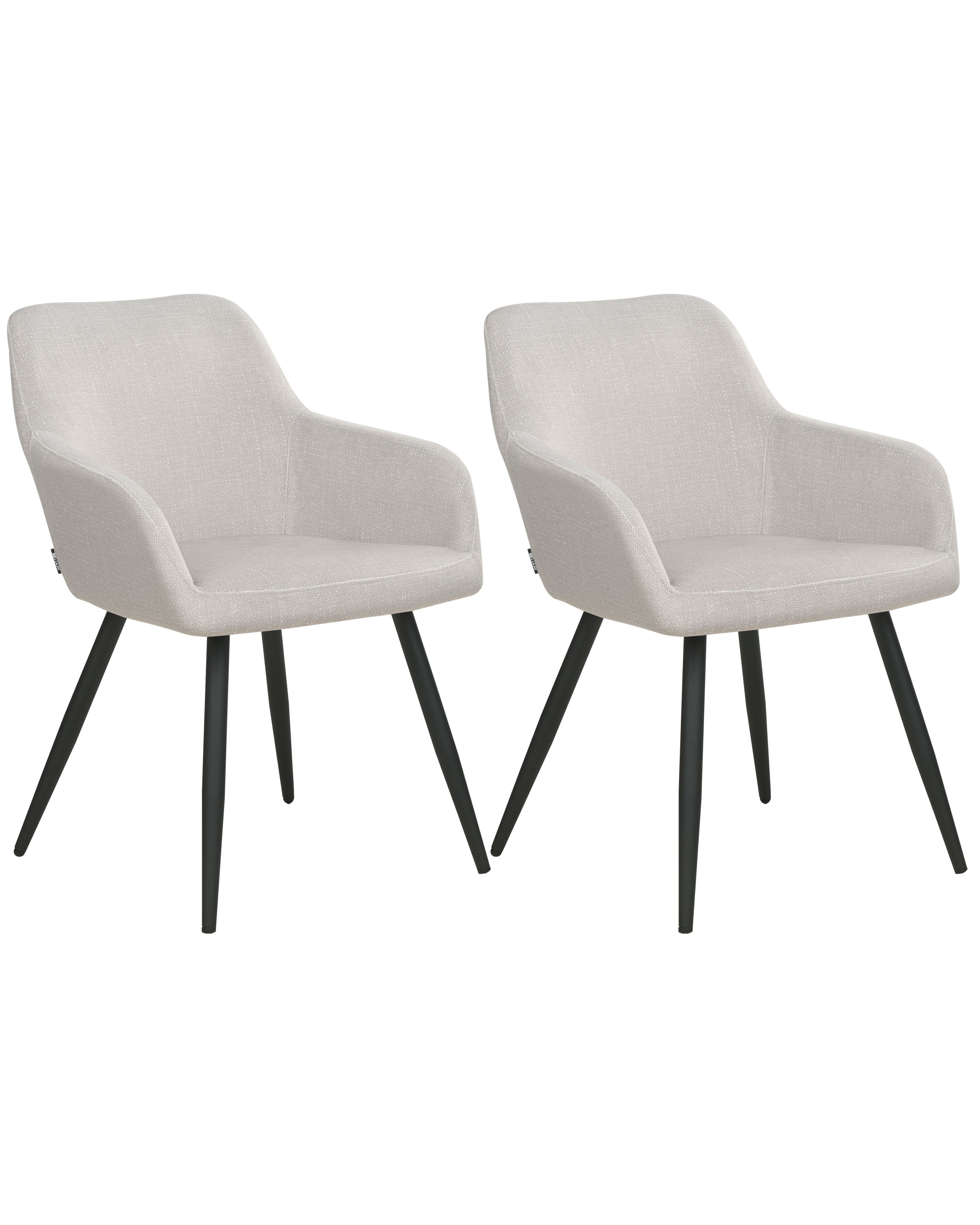 Set of 2 Dining Chairs CASMALIA Velvet Taupe