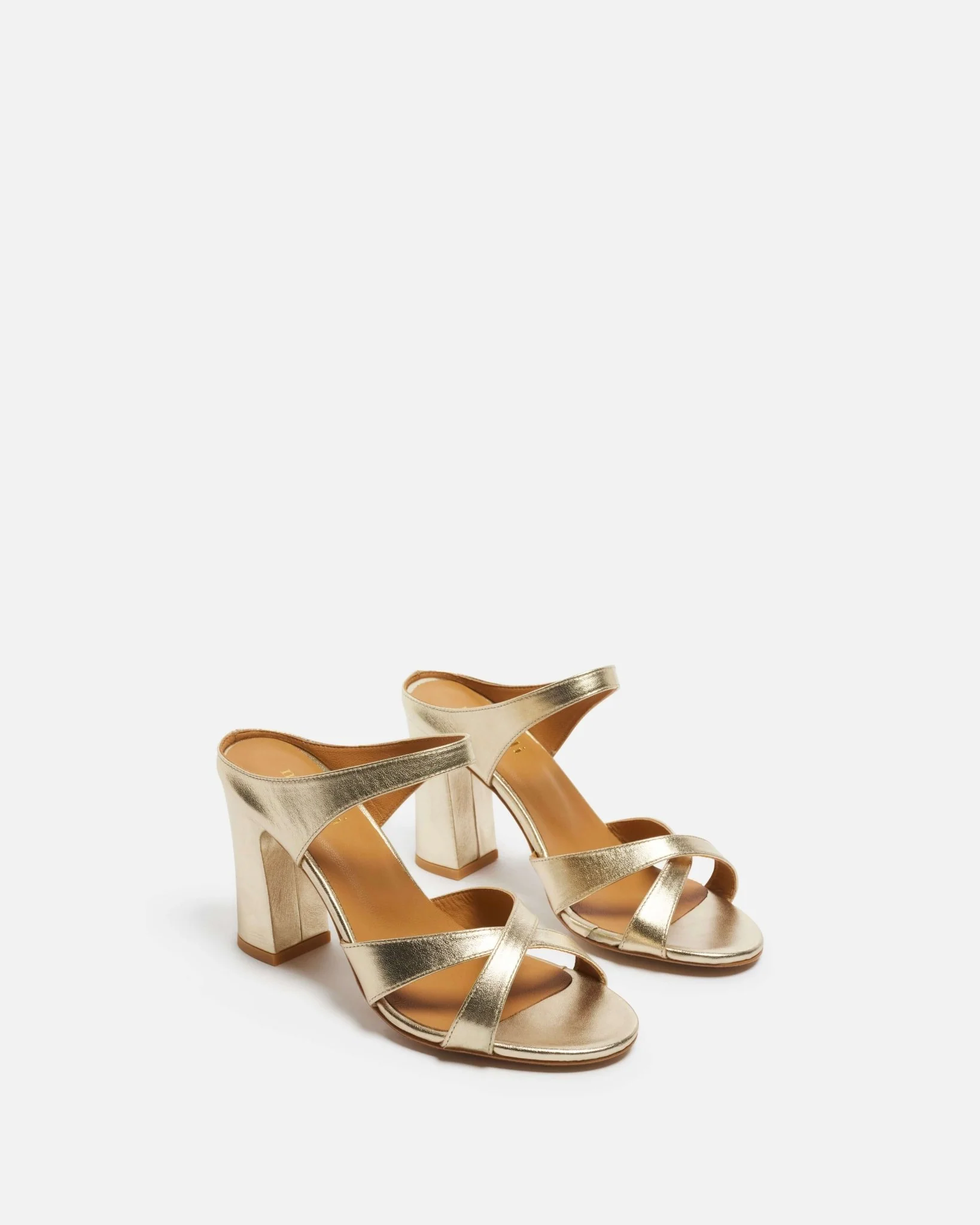 MULES MAURANNE/MET - En cuir métallisé à talons platine