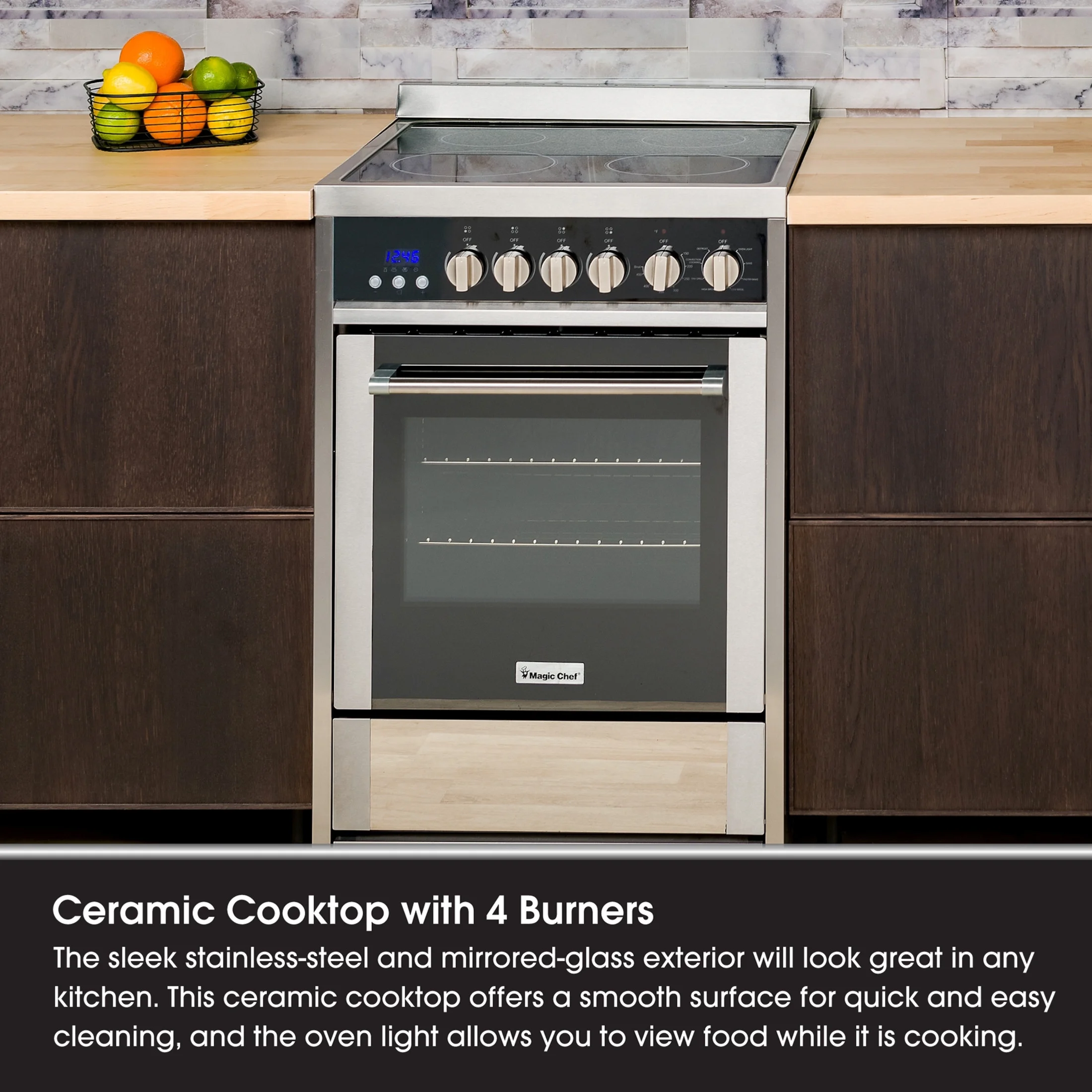 Magic Chef 2.2 cu. ft. Electric Range with Convection in Stainless Steel in Stainless Steel - Image 8