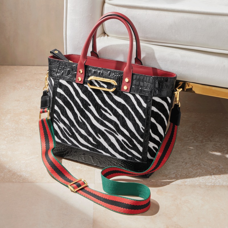 M.C. Handbags Anita Zebra Satchel - MIDNIGHT VELVET CATALOG