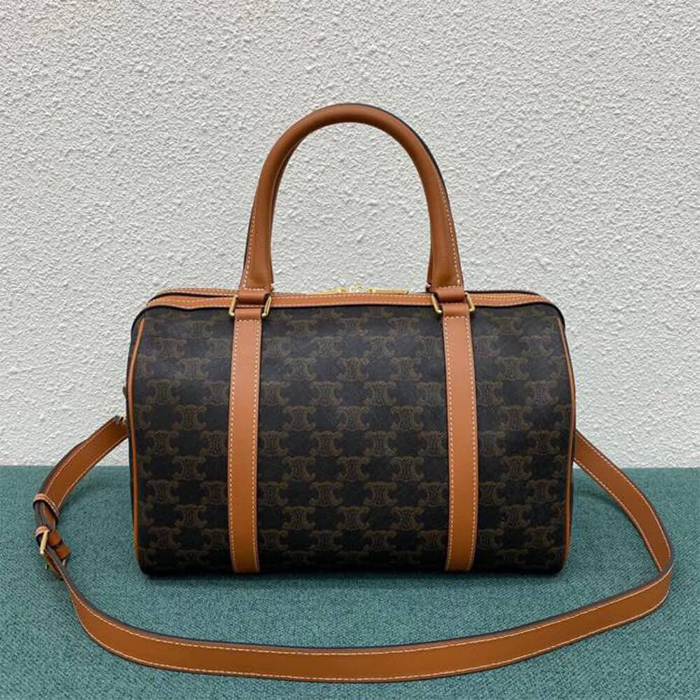 CELINE Large Boston IN Triomphe Canvas and calfskin1:1High-quality replica