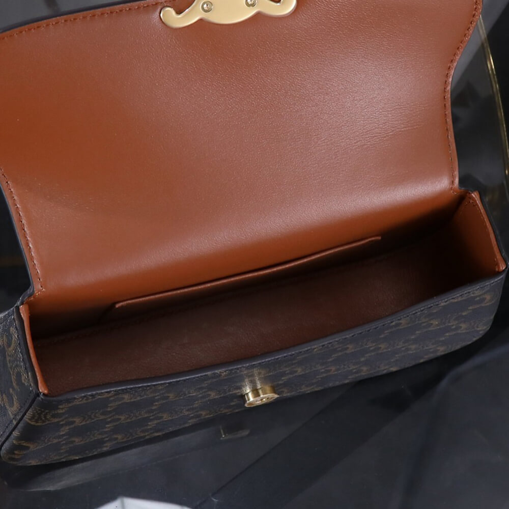 TEEN CELINE LOLA in Triomphe Canvas and Calfskin(HIGH-END GRADE)1:1High-quality replica