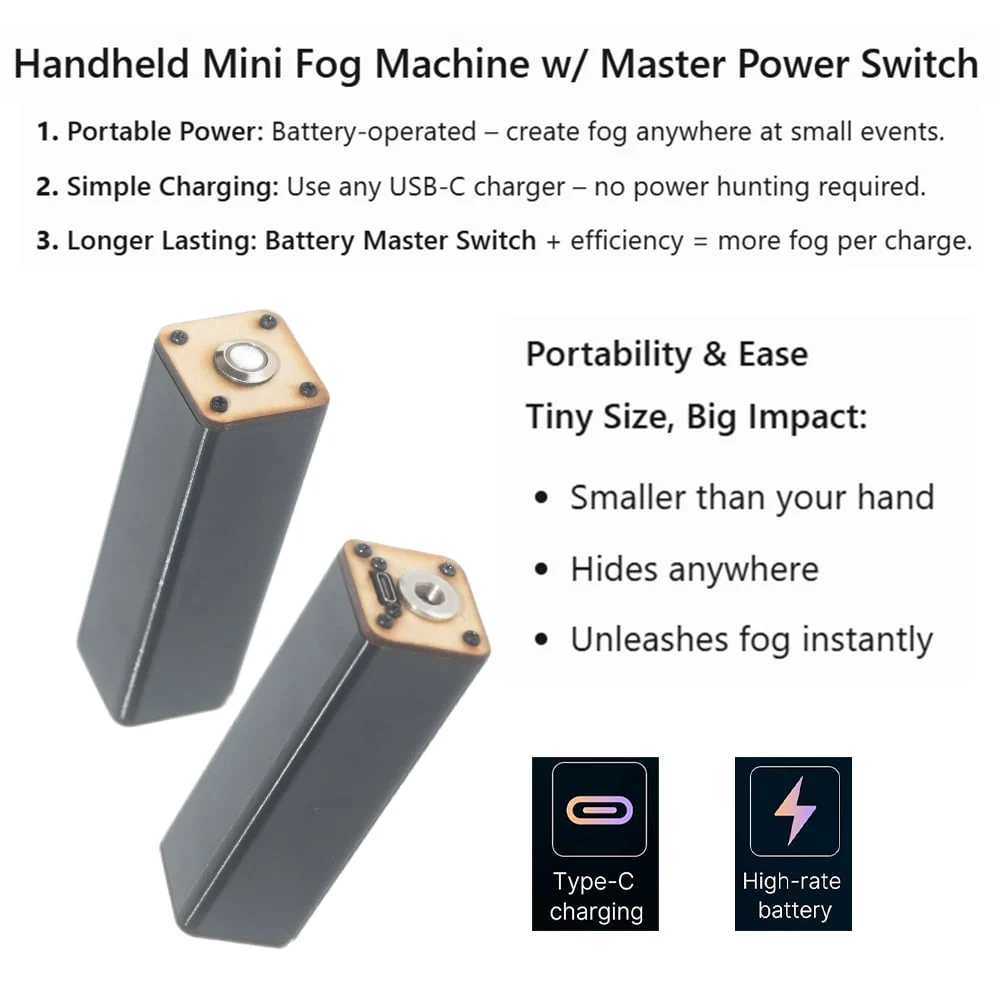 Portable Mini Smoke Machine Handheld fog Machine for Photography Cosplay Smoke Making Machine Outdoor Events, Parties - Image 6 Portable Mini Smoke Machine Handheld fog Machine for Photography Cosplay Smoke Making Machine Outdoor Events, Parties - Image 6