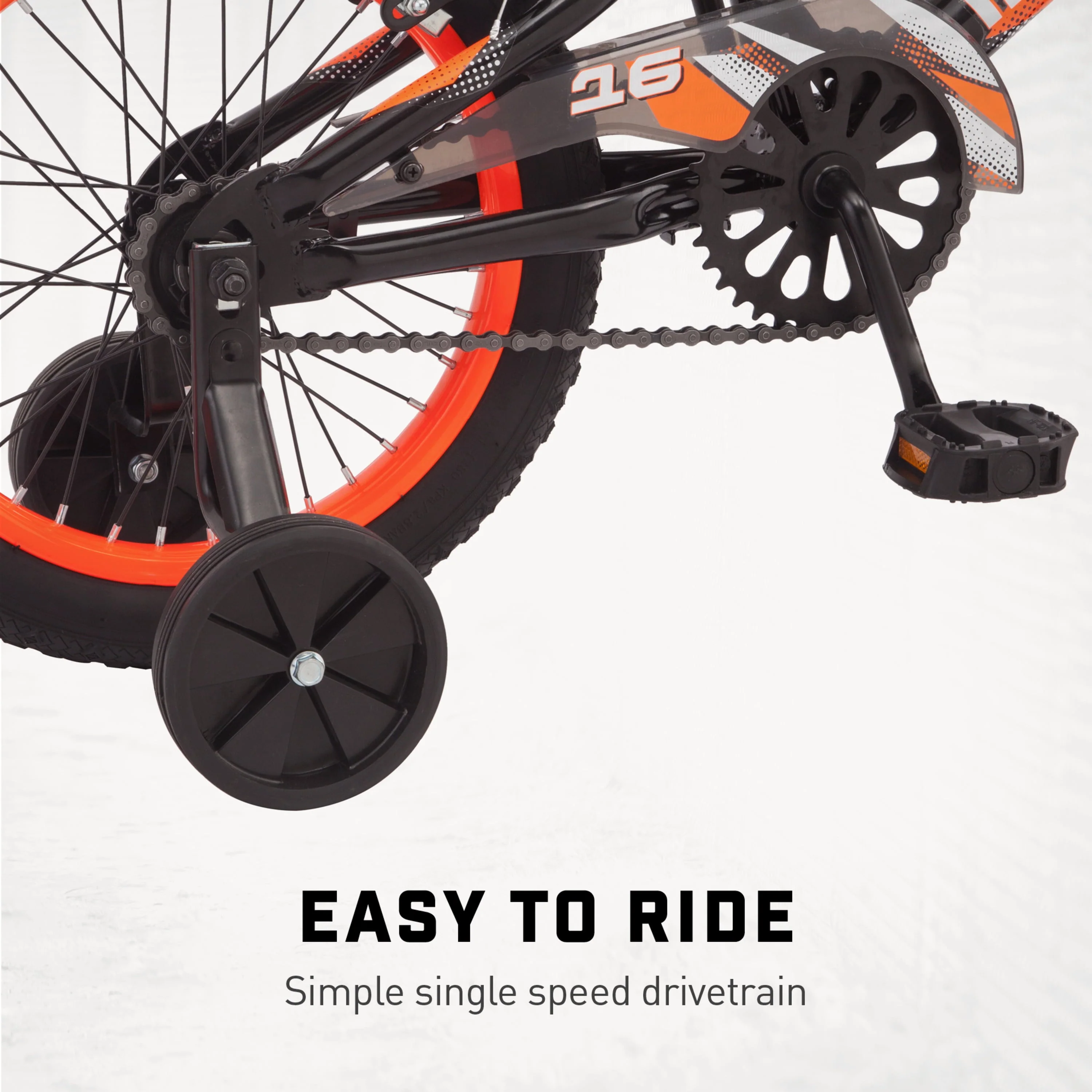 Mongoose 16" Mutant Kid's BMX Bike, Ages 3-5, Black & Orange - Image 5