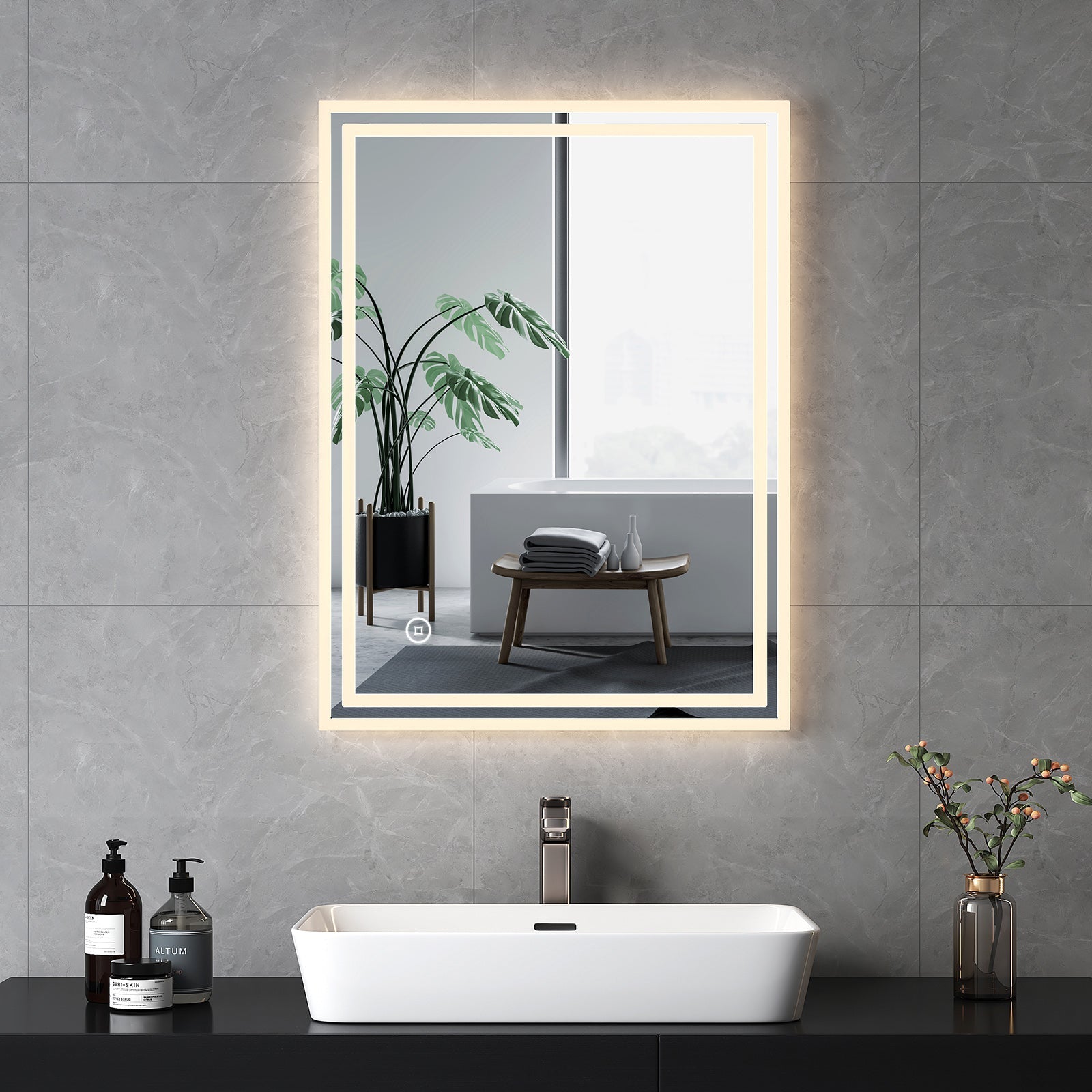 LeemiPro Spiegel – LED Badkamerspiegel met Slimme 3-in-1 Touchfunctie