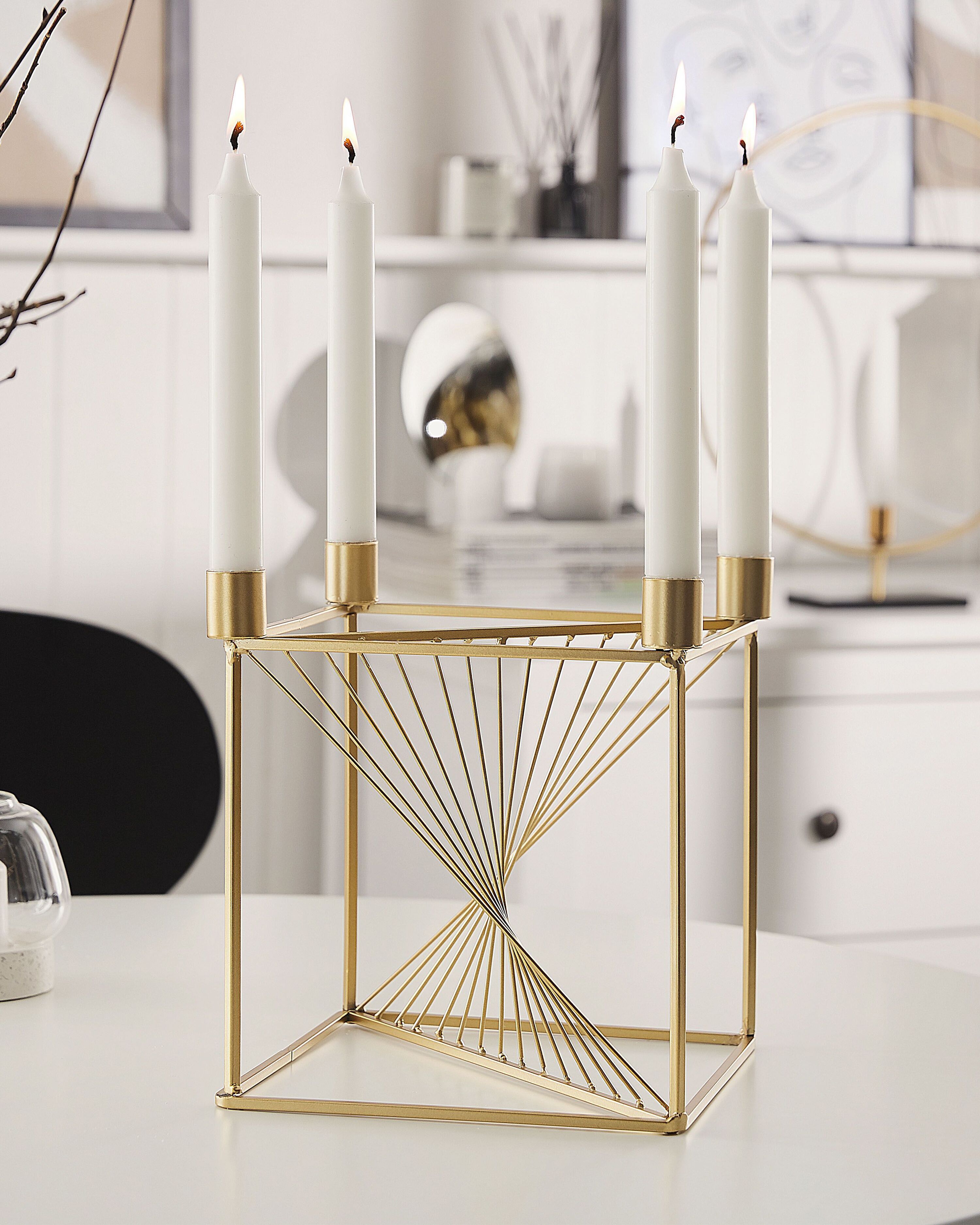 Candle Holder MINDORO Metal 23 cm Gold
