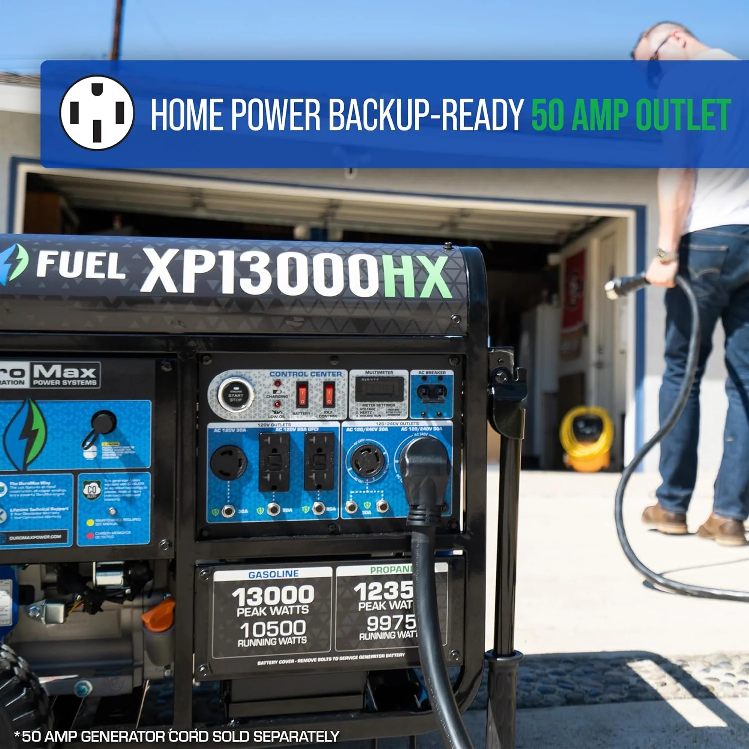 DuroMax Dual Fuel Portable Generator, 13 000-Watt, Gas and Propane, Electric Start - XP13000HX - Image 5 DuroMax Dual Fuel Portable Generator, 13 000-Watt, Gas and Propane, Electric Start - XP13000HX - Image 5