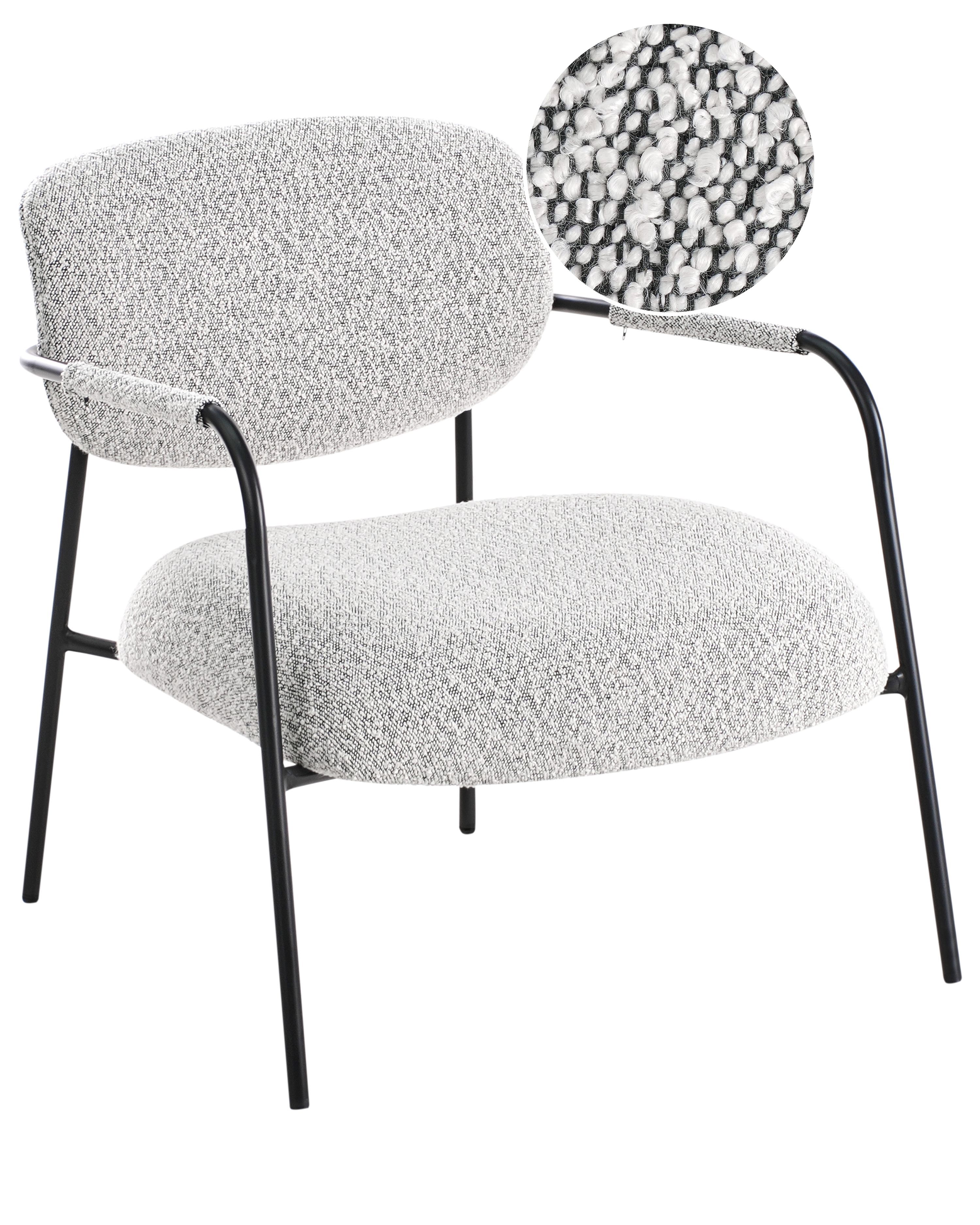 Armchair AUSVIKA Fabric Black/ White