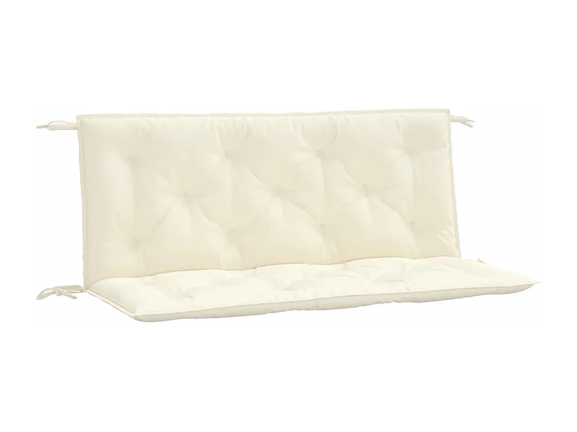 Coussins de banc de jardin lot de 2 blanc crème tissu Oxford