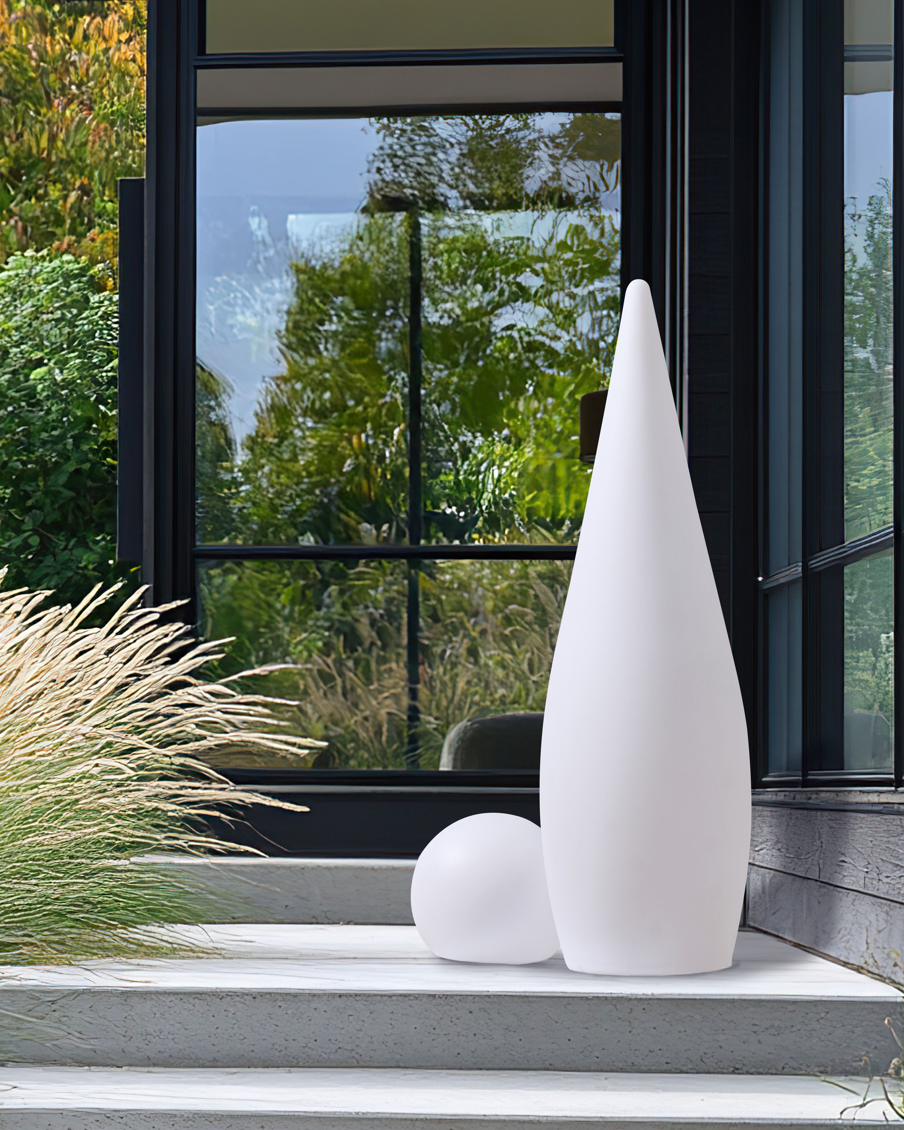 Outdoor LED Floor Lamp VULETAS with Remote White