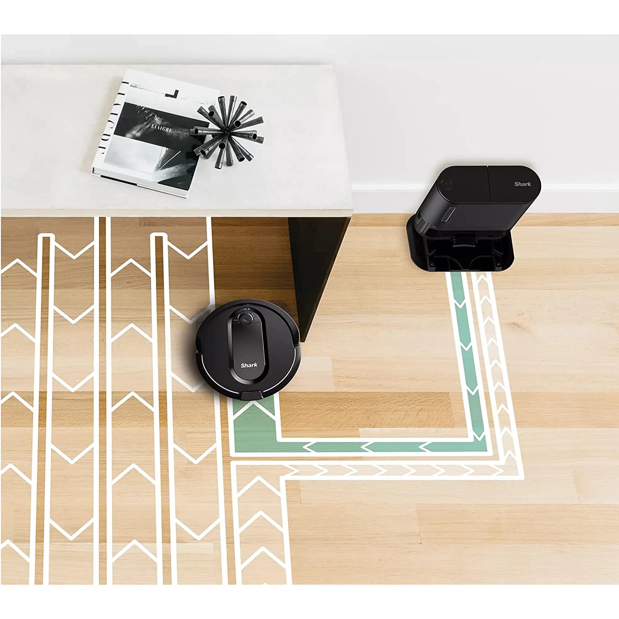 Restored Shark IQ QR1000 WiFi Robot Vacuum w/ SelfEmpty Base & SelfCleaning Brushroll (Black) (Refurbished)