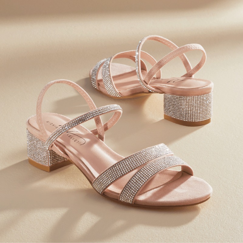 Midnight Velvet Rhinestone Ankle-Strap Sandal - MIDNIGHT VELVET CATALOG