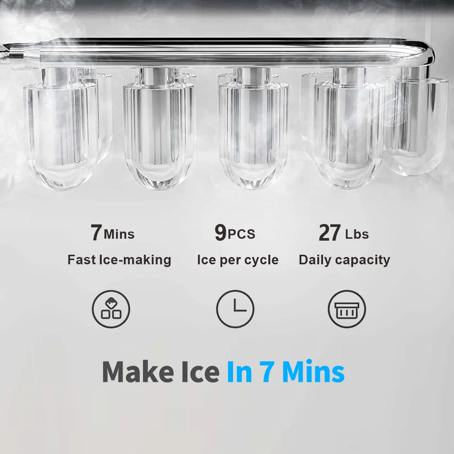 SOOPYK Hot and Cold Water Cooler Dispenser with Ice Maker for 5 Gallon Bottle  27 lbs in 24 hrs Perfect for Home Office white